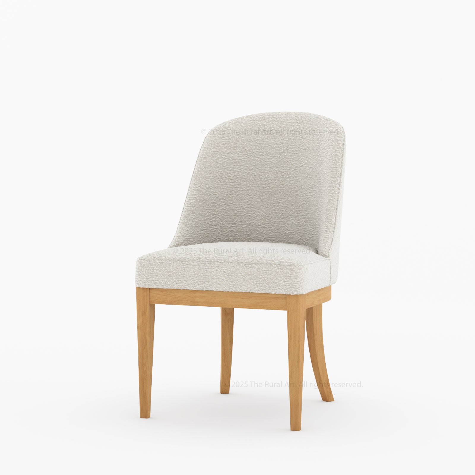 Medina Upholstered Dining Chair | Mid-Century Modern Solid Wood Chair with Curved Back