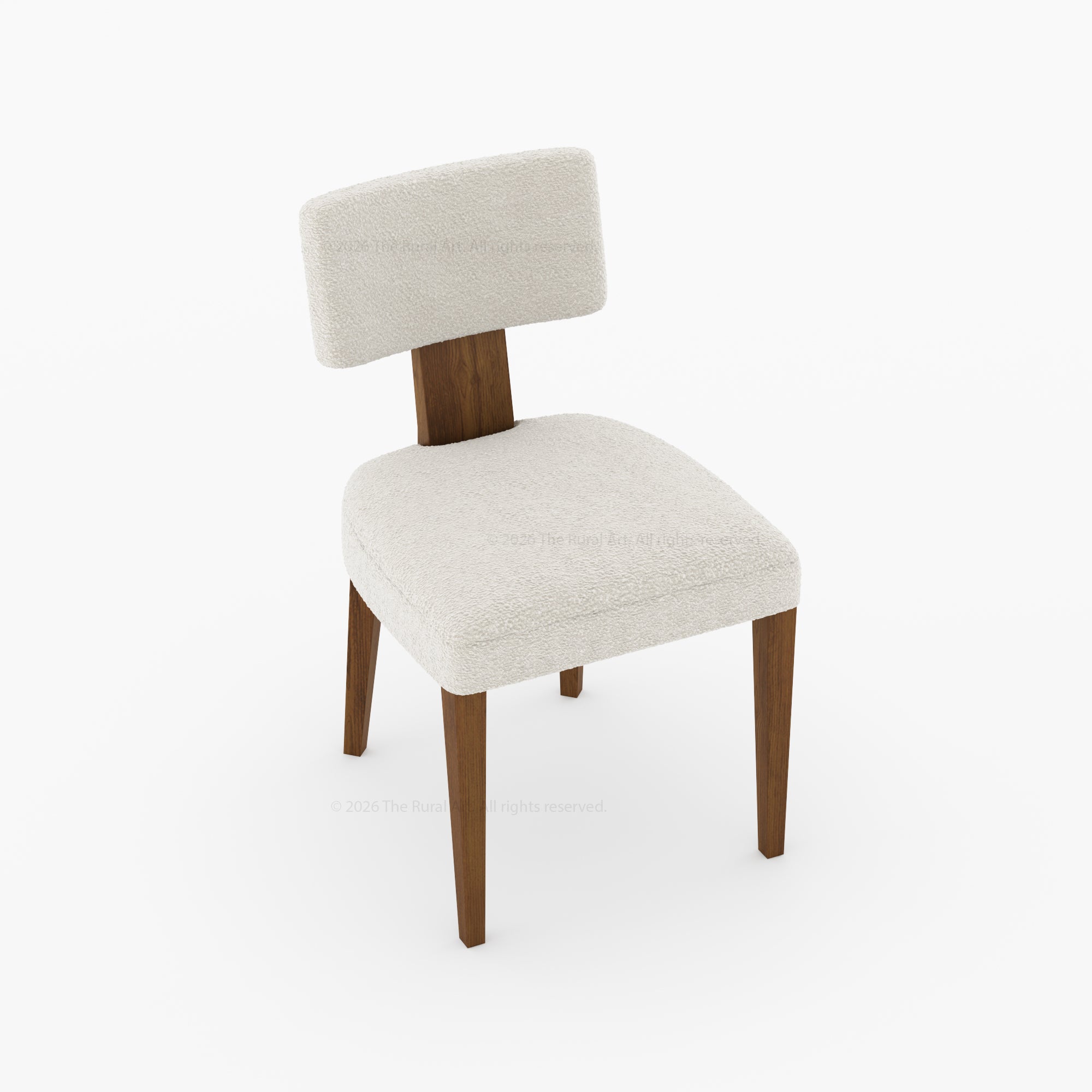 Selma Modern Solid Wood Dining Table Set with Boucle Upholstered Chairs