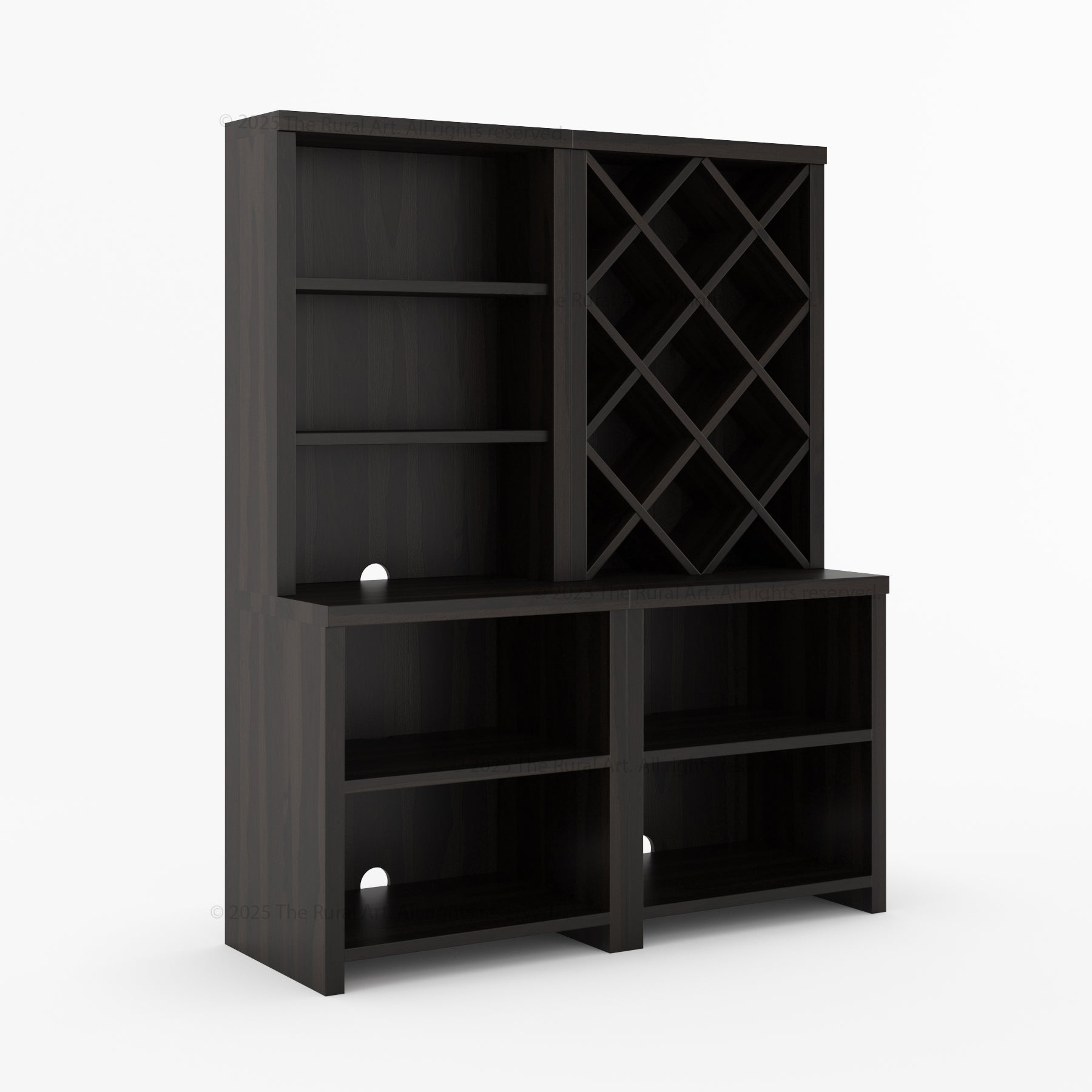 Modena Modular Wine Bar Hutch With or Without Fridge Space