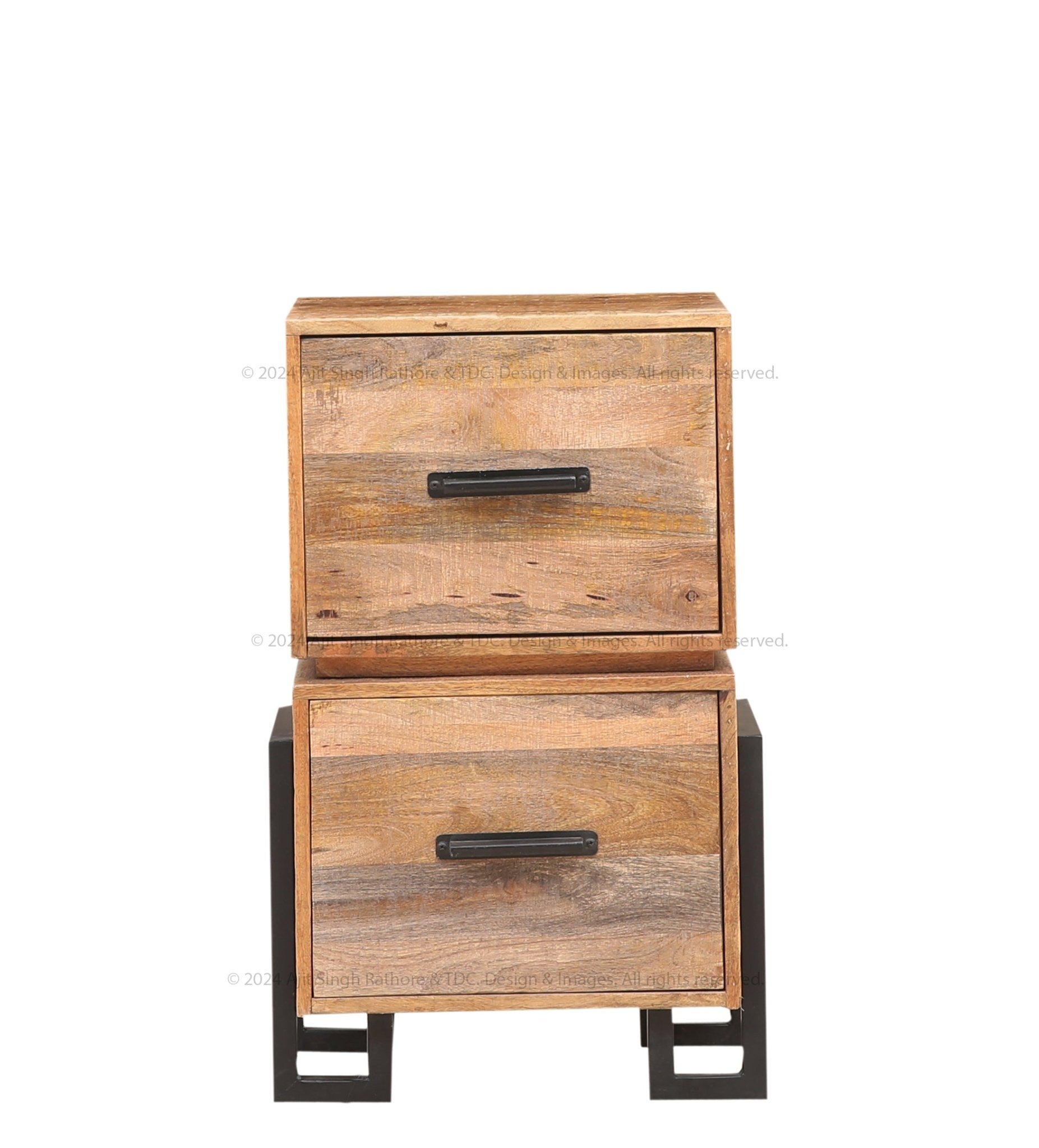 Irvington Industrial Solid Wood End Table