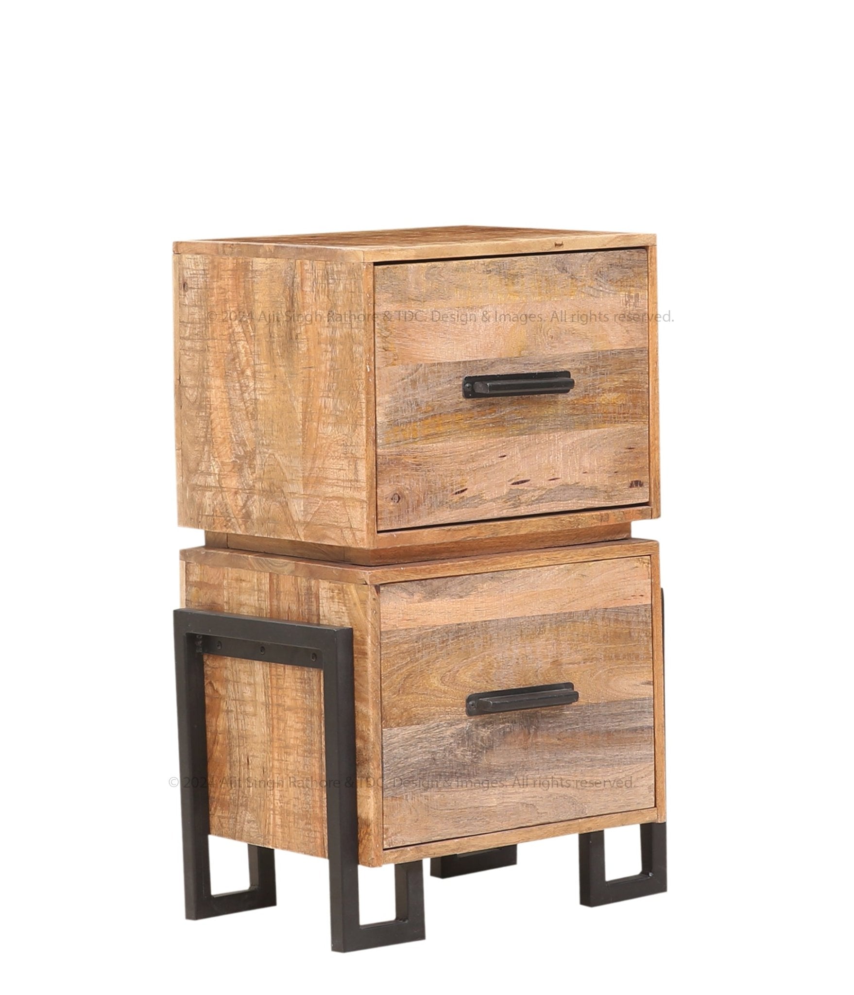 Irvington Industrial Solid Wood End Table