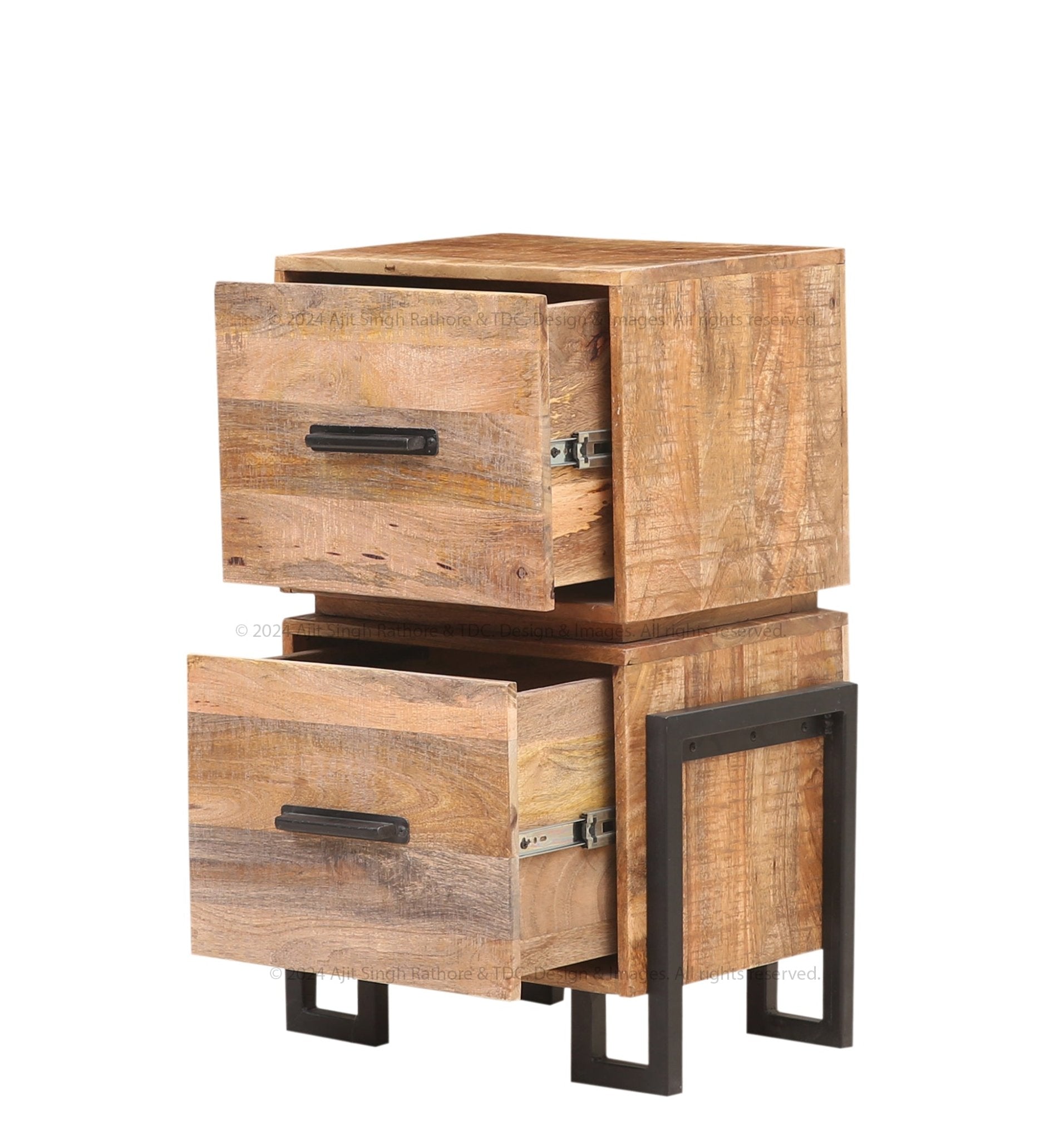 Irvington Industrial Solid Wood End Table