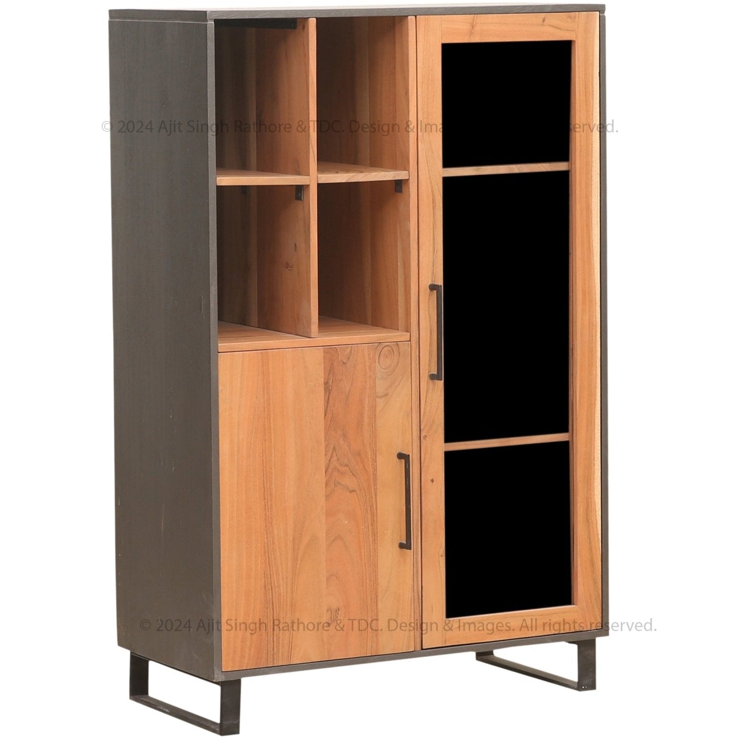 Englewood Industrial Solid Wood Book Shelf