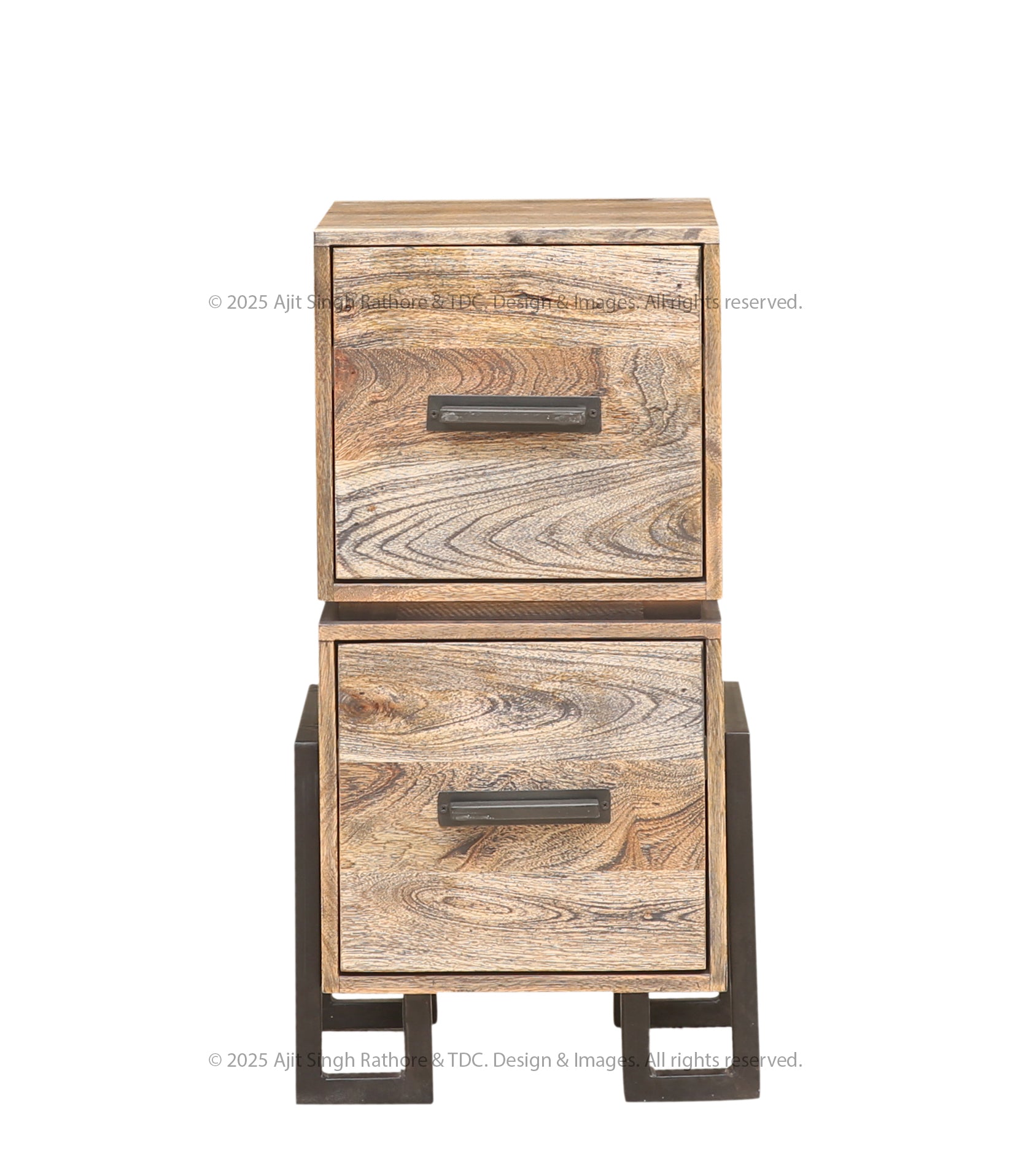 Irvington Industrial Solid Wood End Table