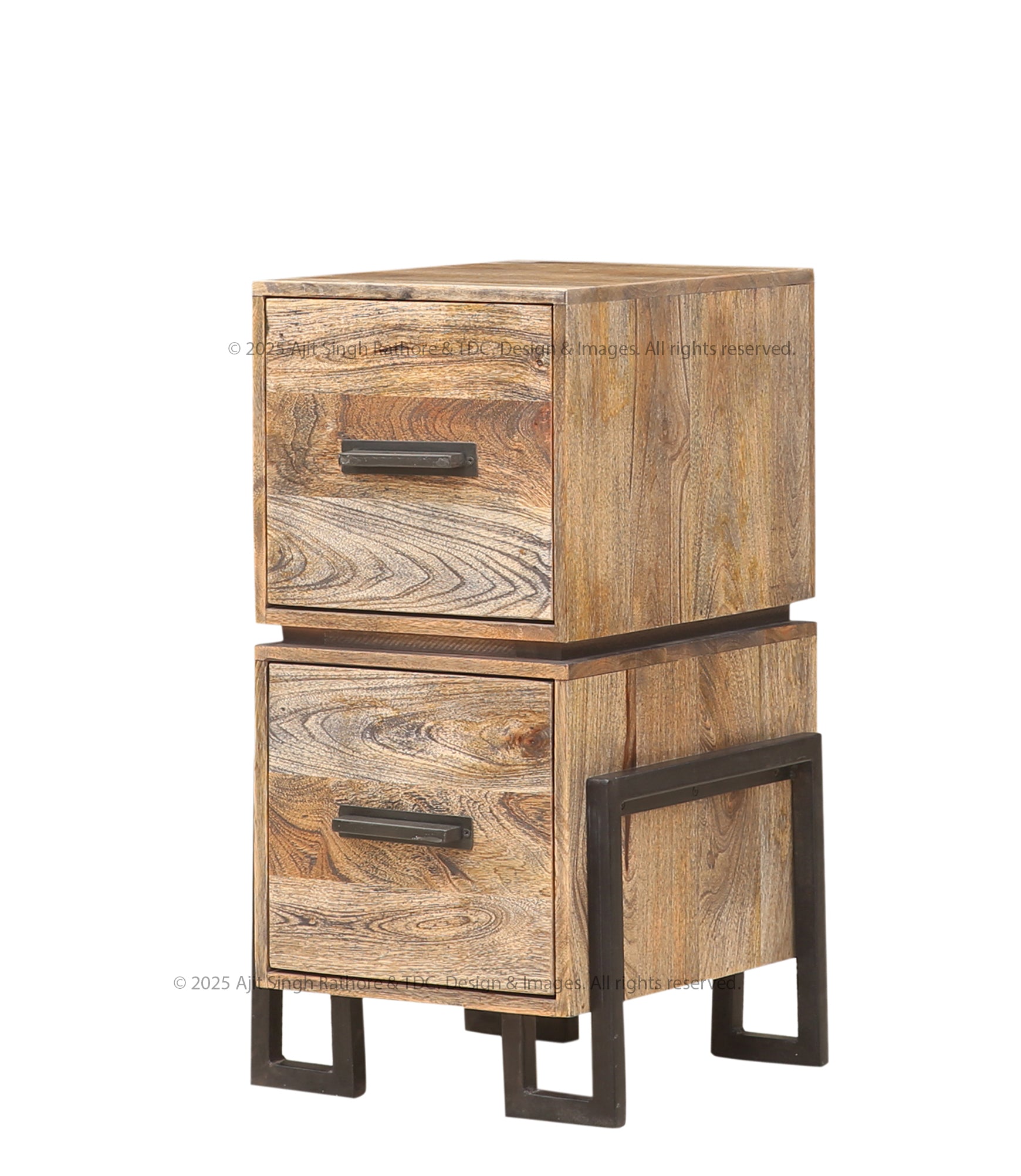 Irvington Industrial Solid Wood End Table