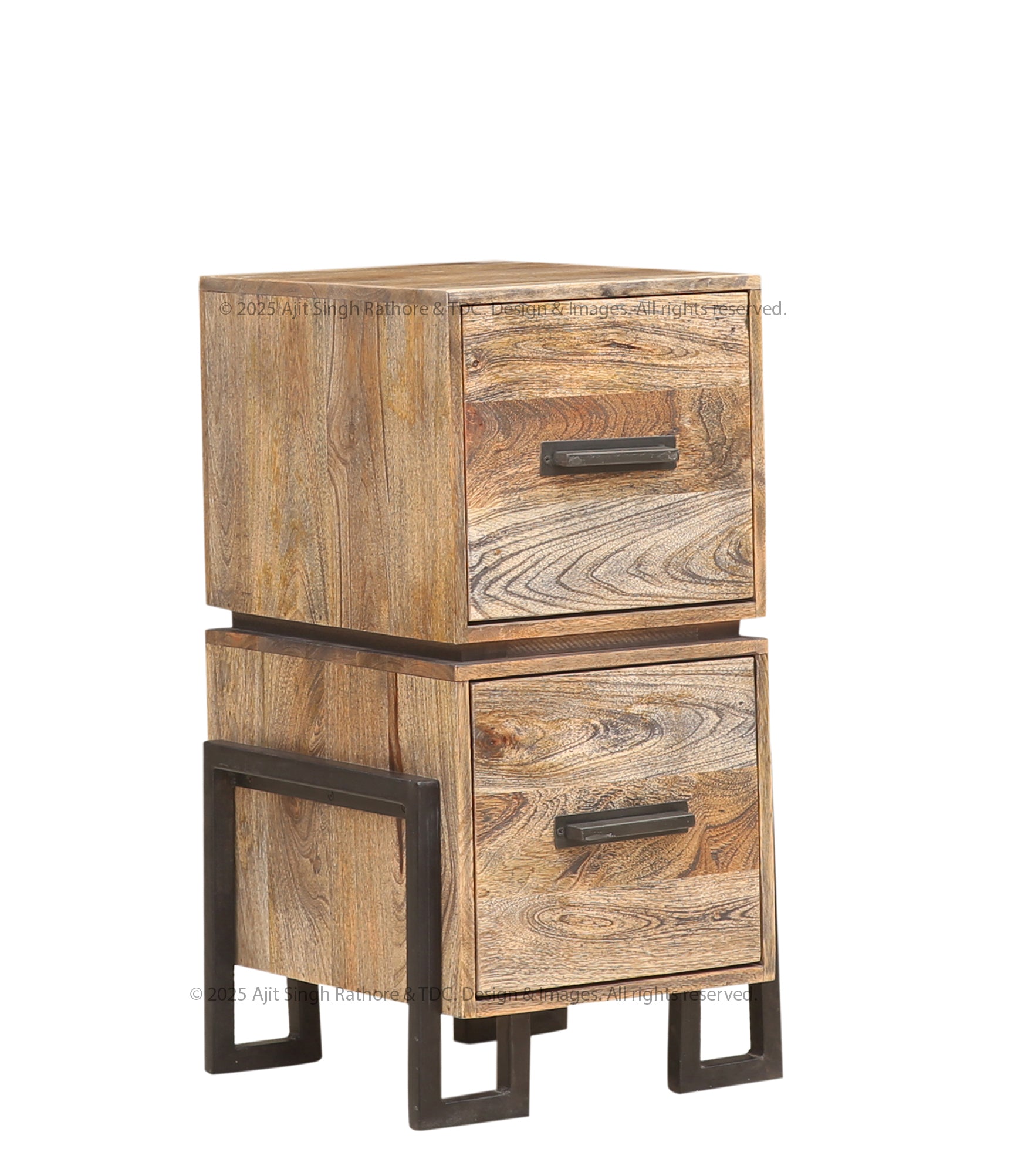 Irvington Industrial Solid Wood End Table