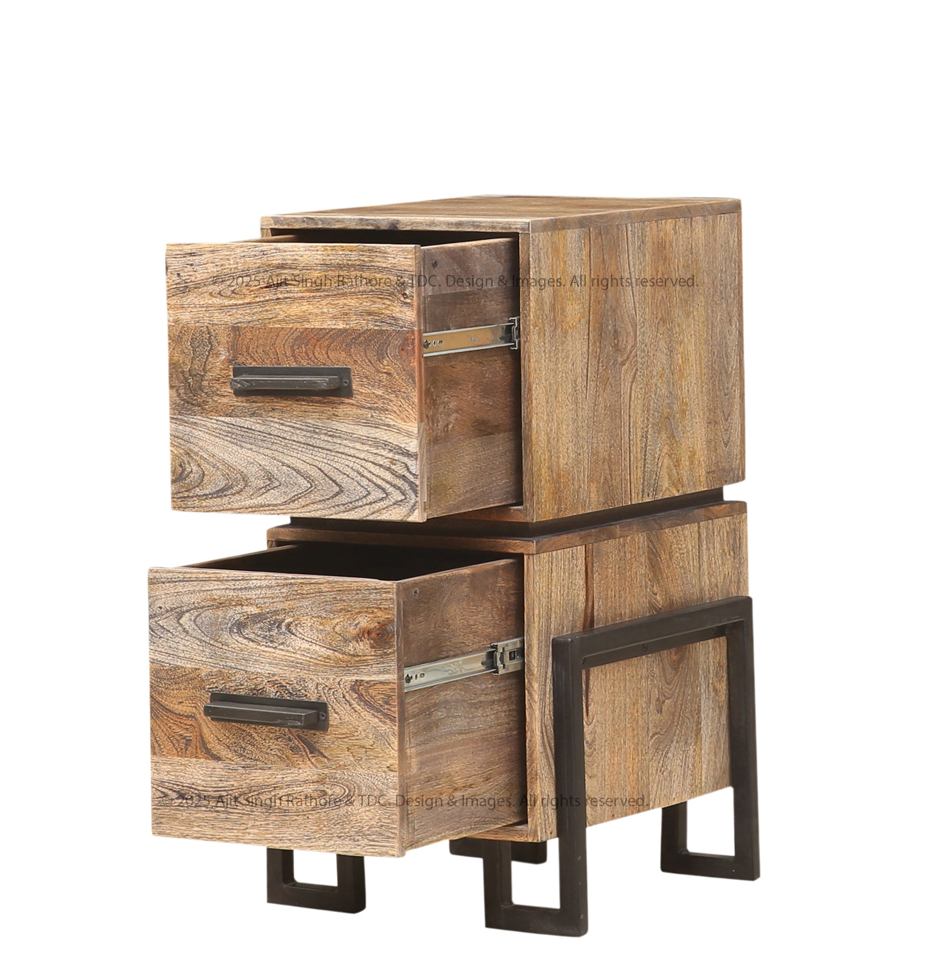 Irvington Industrial Solid Wood End Table