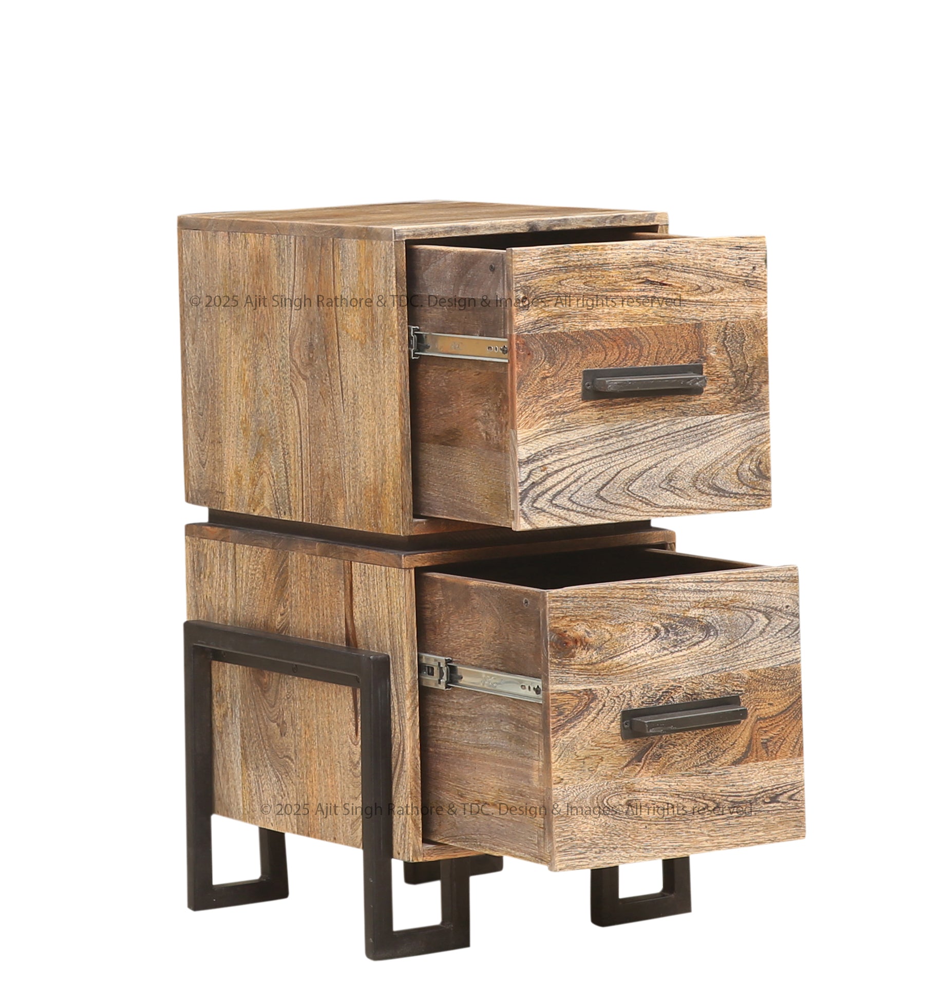 Irvington Industrial Solid Wood End Table