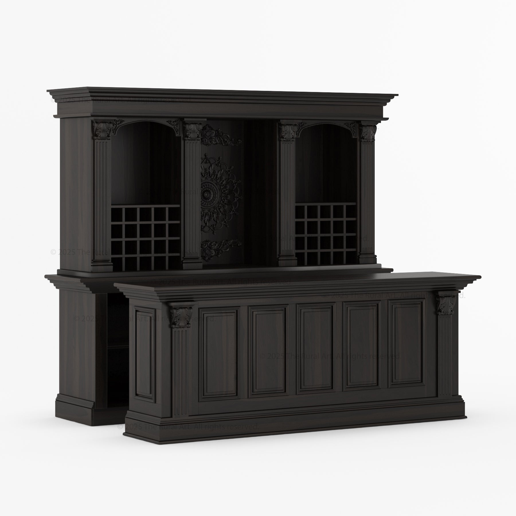Napa Valley Grandeur Wine Bar Hutch and Counter