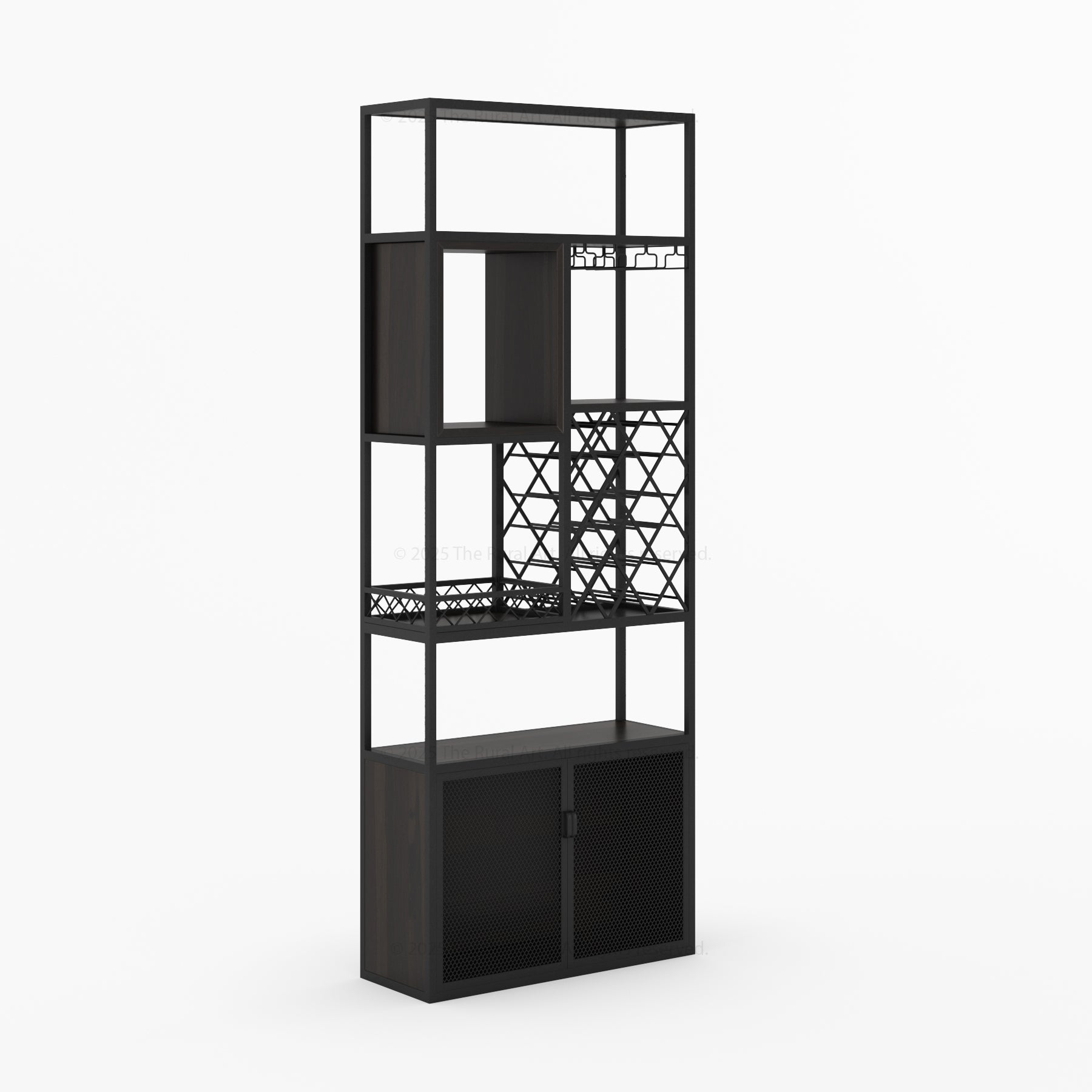 Philadelphia Modular Industrial Home Wine Bar Cabinet Rack