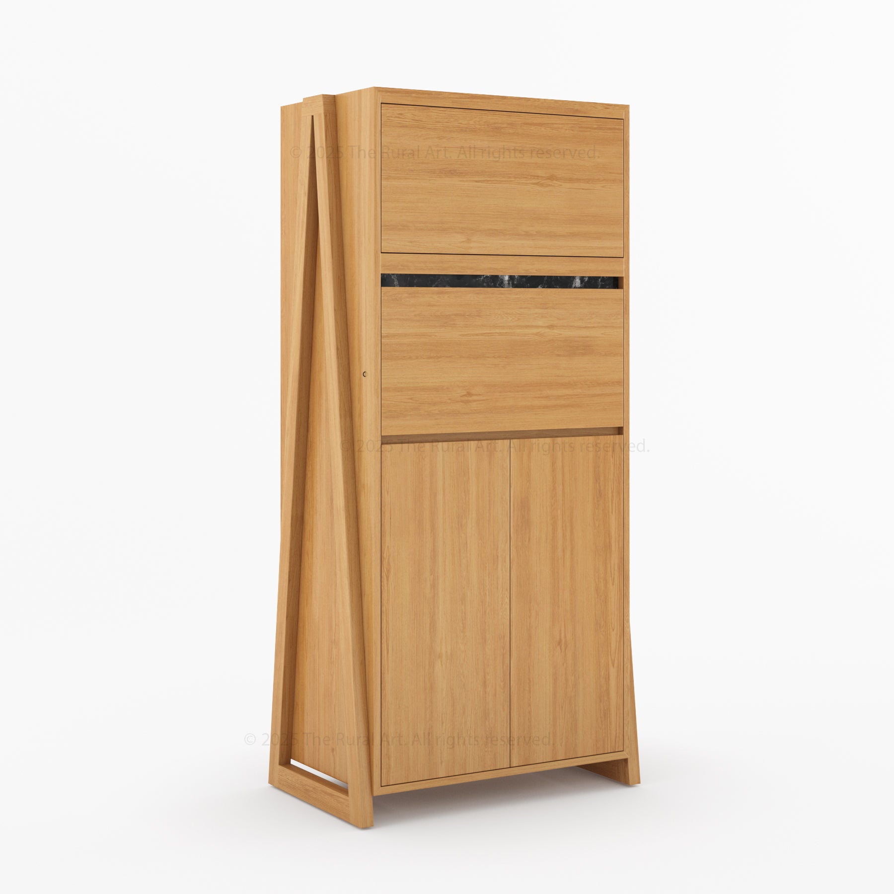 Beckley Solid Wood Revolving Wine Bar Cabinet