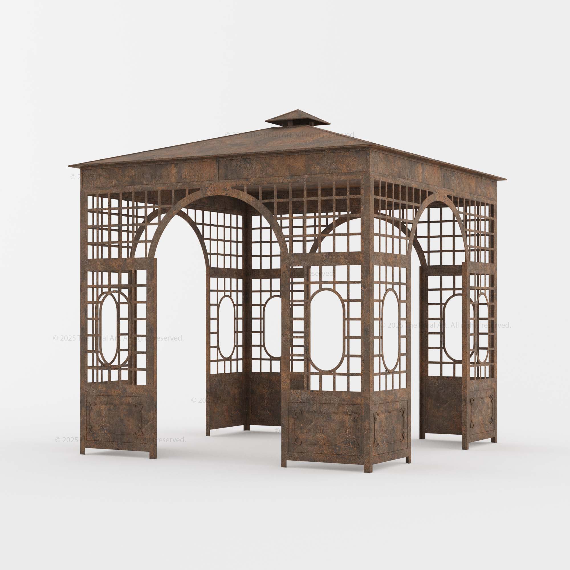 Old Estate Wrought Iron Garden Gazebo – Timeless Architectural Elegance