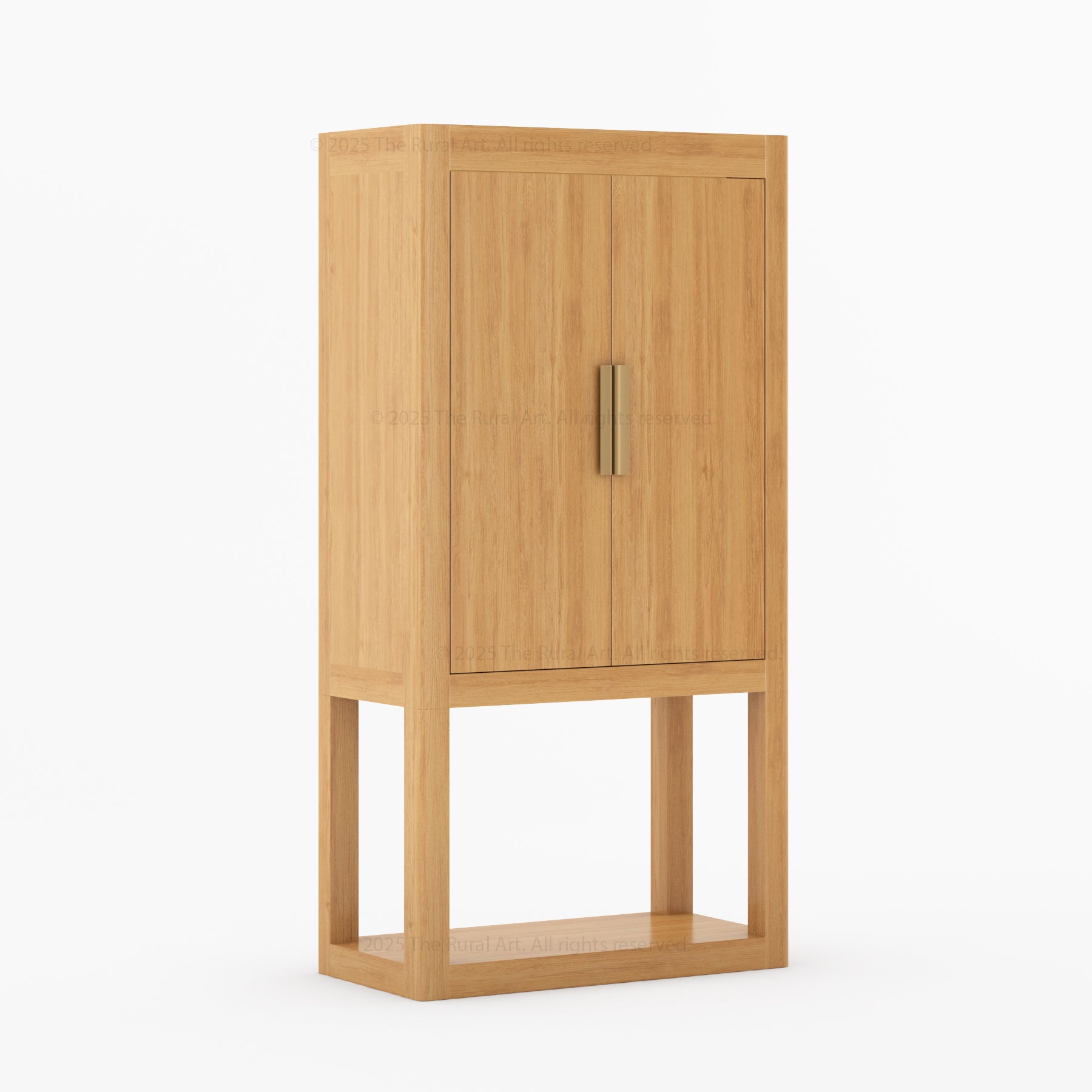 Aspen Modern Solid Wood Wine Bar Cabinet with Open Base