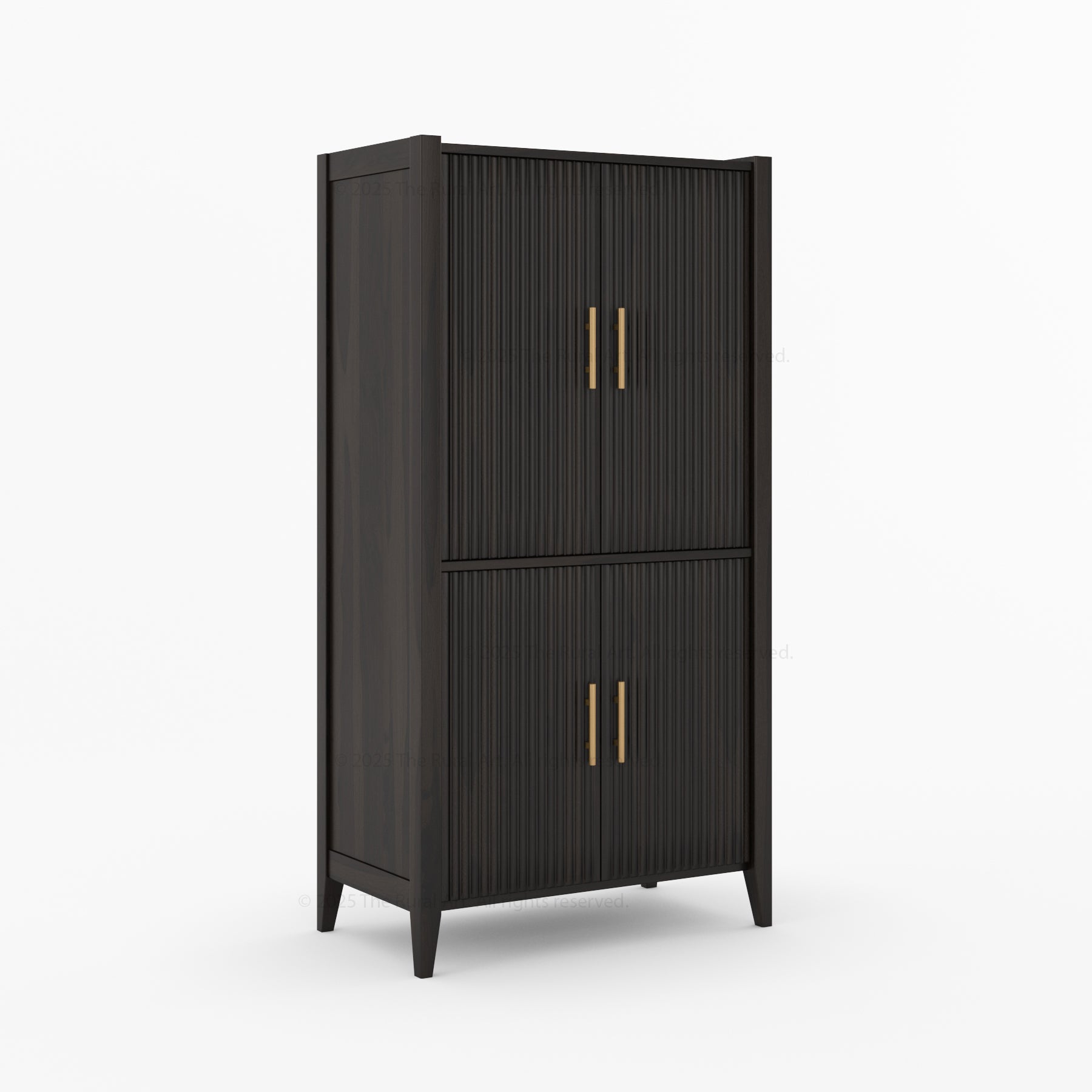 Monarch Tall Bar Cabinet in Solid Wood with Glass-Back Display