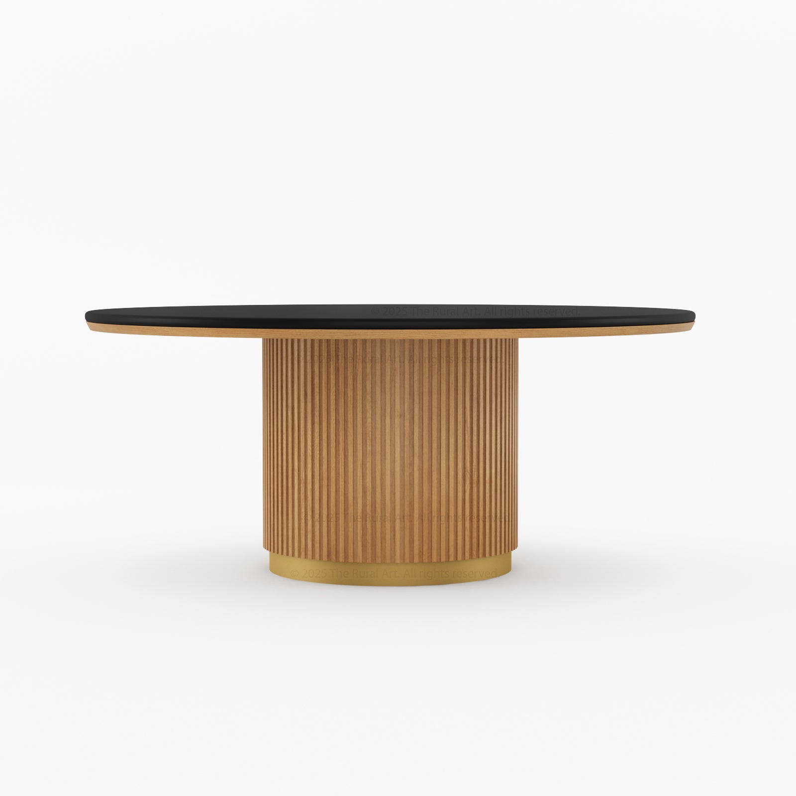 Auburn Fluted Round Dining Table and Chair Set Made of Solid Wood