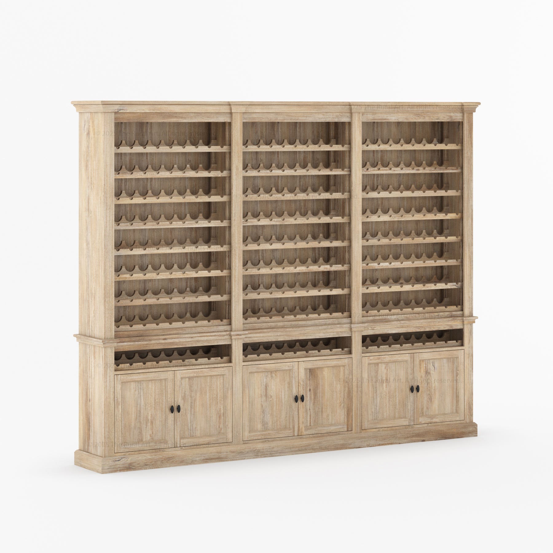 Grand 300 Bottle Wine Cellar Storage Rack Handcrafted In Solid Wood