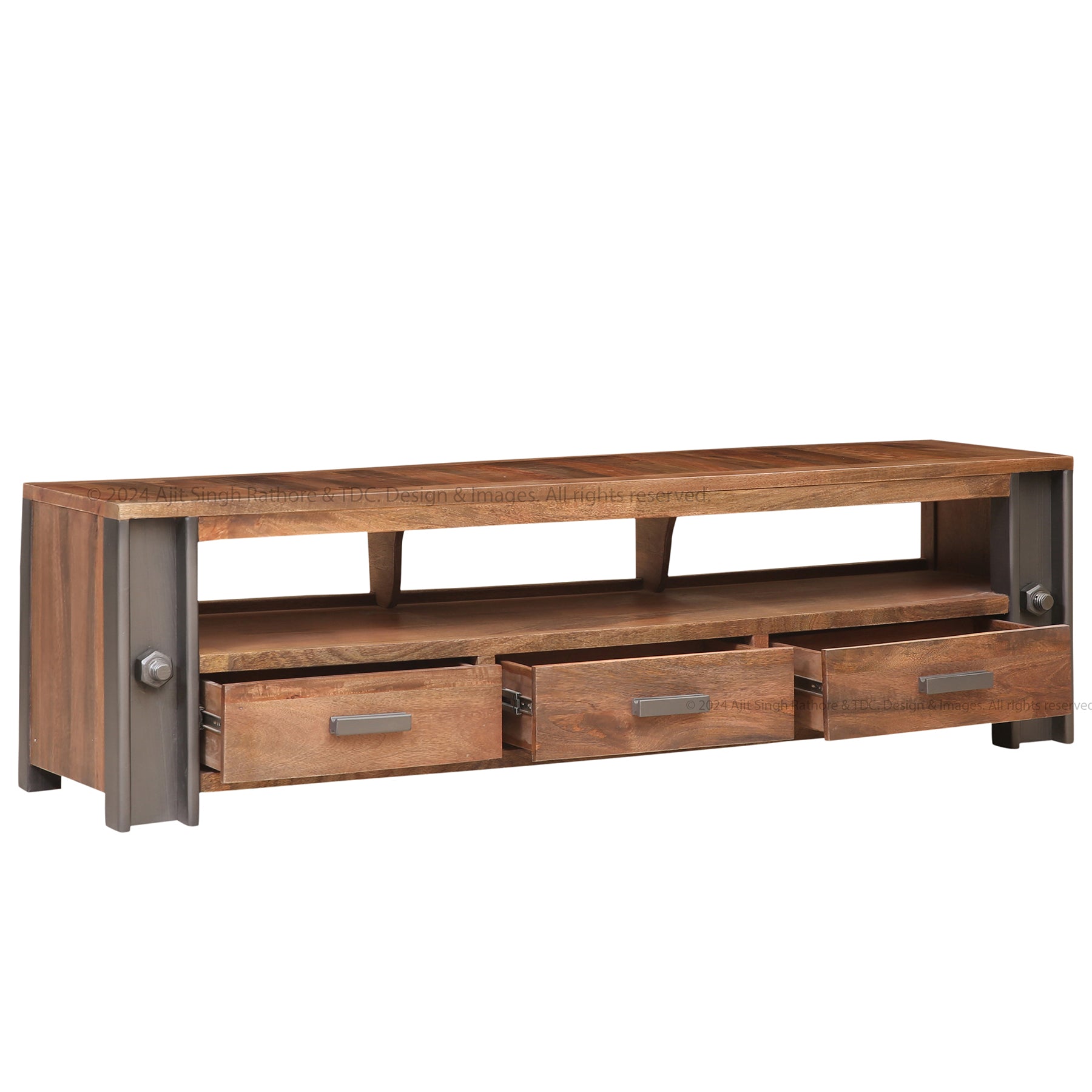 Camden Industrial Solid Wood TV Stand & Media Console