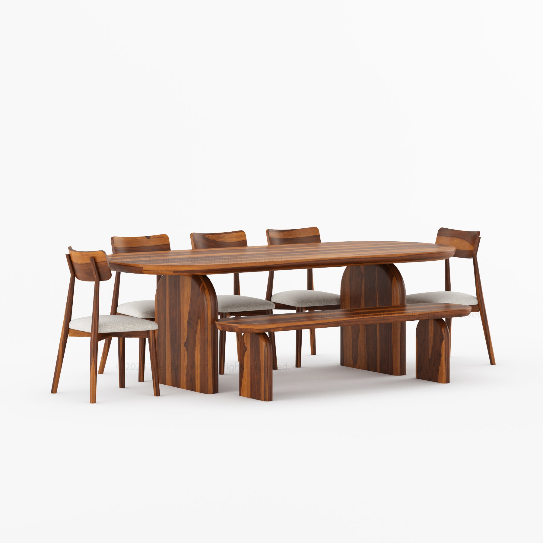 Blytheville Dual Tone Oval Solid Wood Dining Set