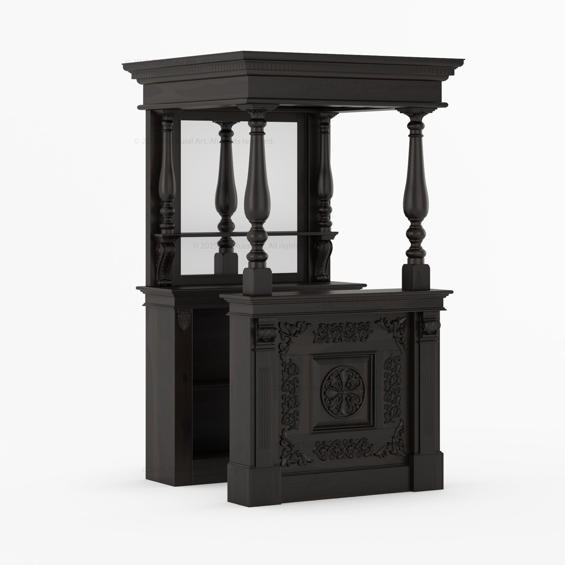 Italian Luxury Ornate Carved Wine Bar - Made in Italy