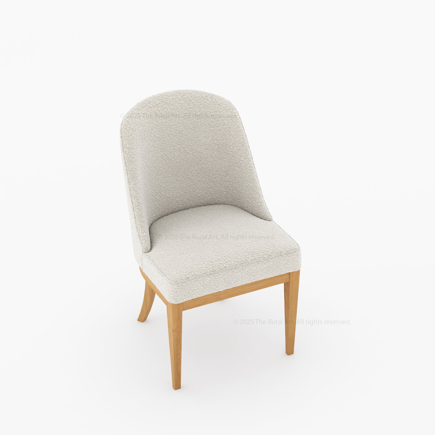 Medina Upholstered Dining Chair | Mid-Century Modern Solid Wood Chair with Curved Back