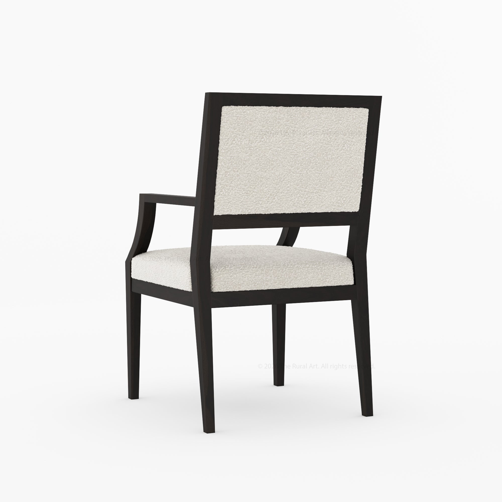 Winslow Solid Wood Dining Arm Chair with Boucle Upholstery