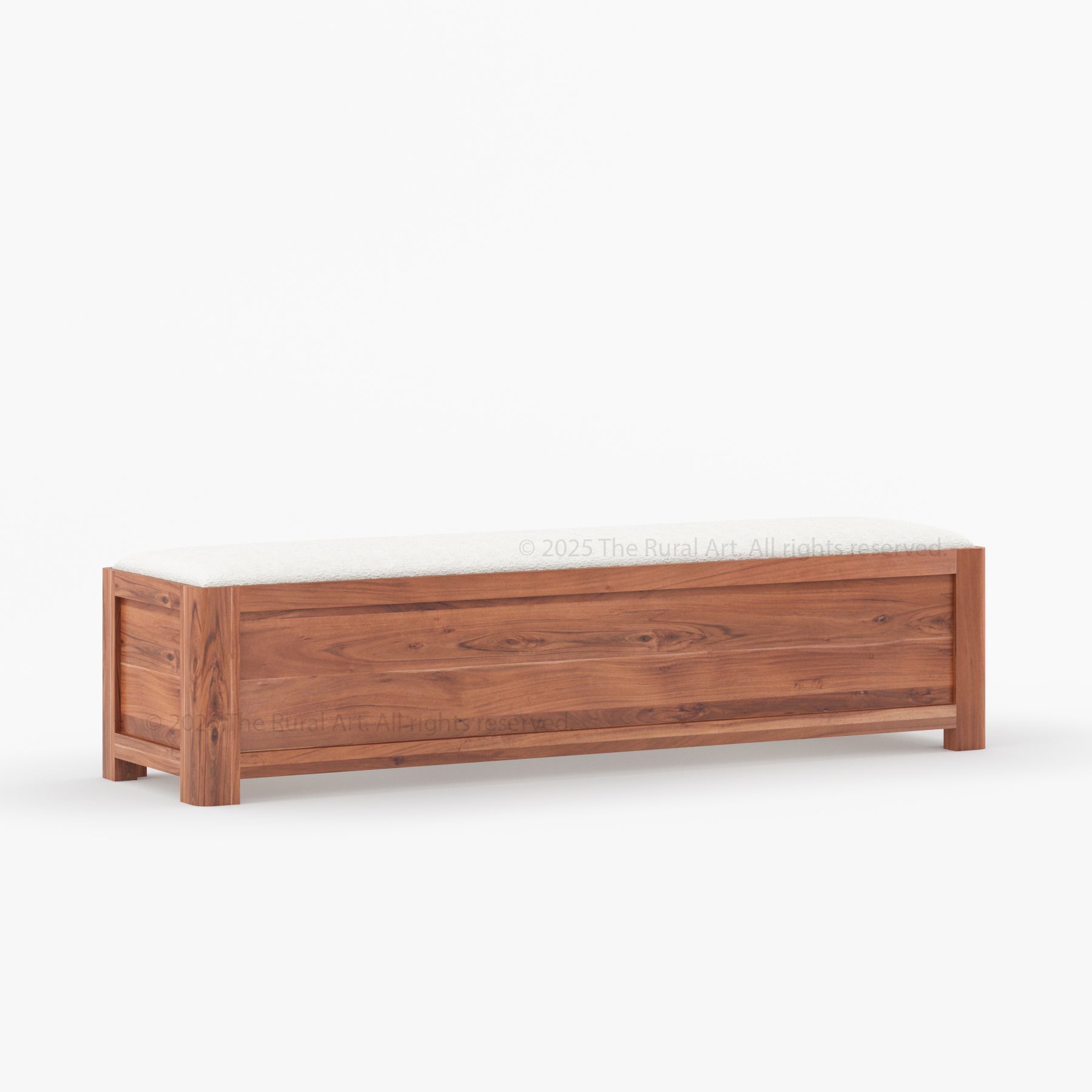 Beverly Bedside Bench | Solid Wood Frame with Upholstered Seat
