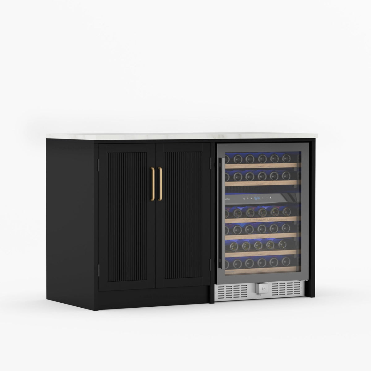 Fresno Modern Solid Wood Wine Bar Cabinet with Fridge Cutout