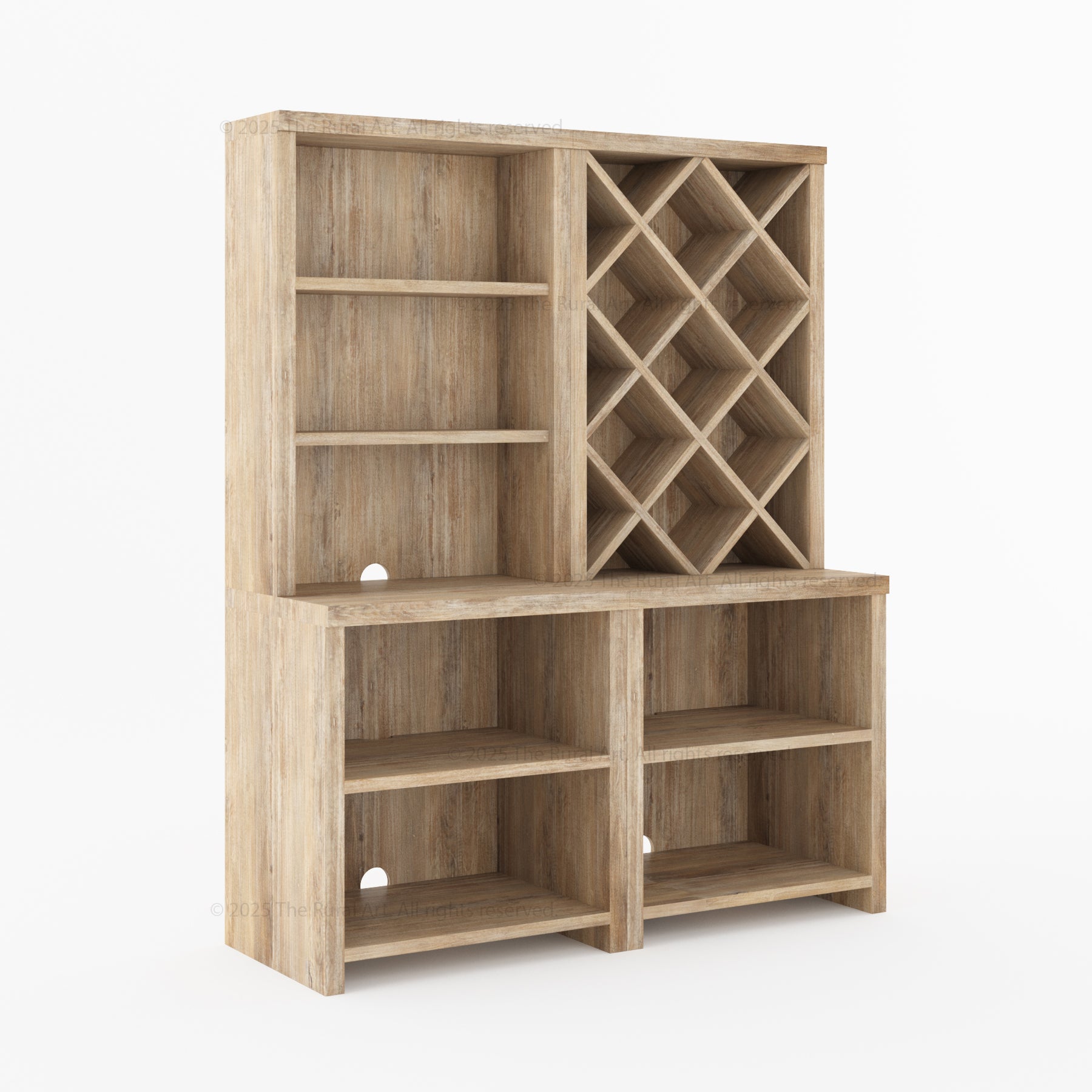 Modena Modular Wine Bar Hutch With or Without Fridge Space