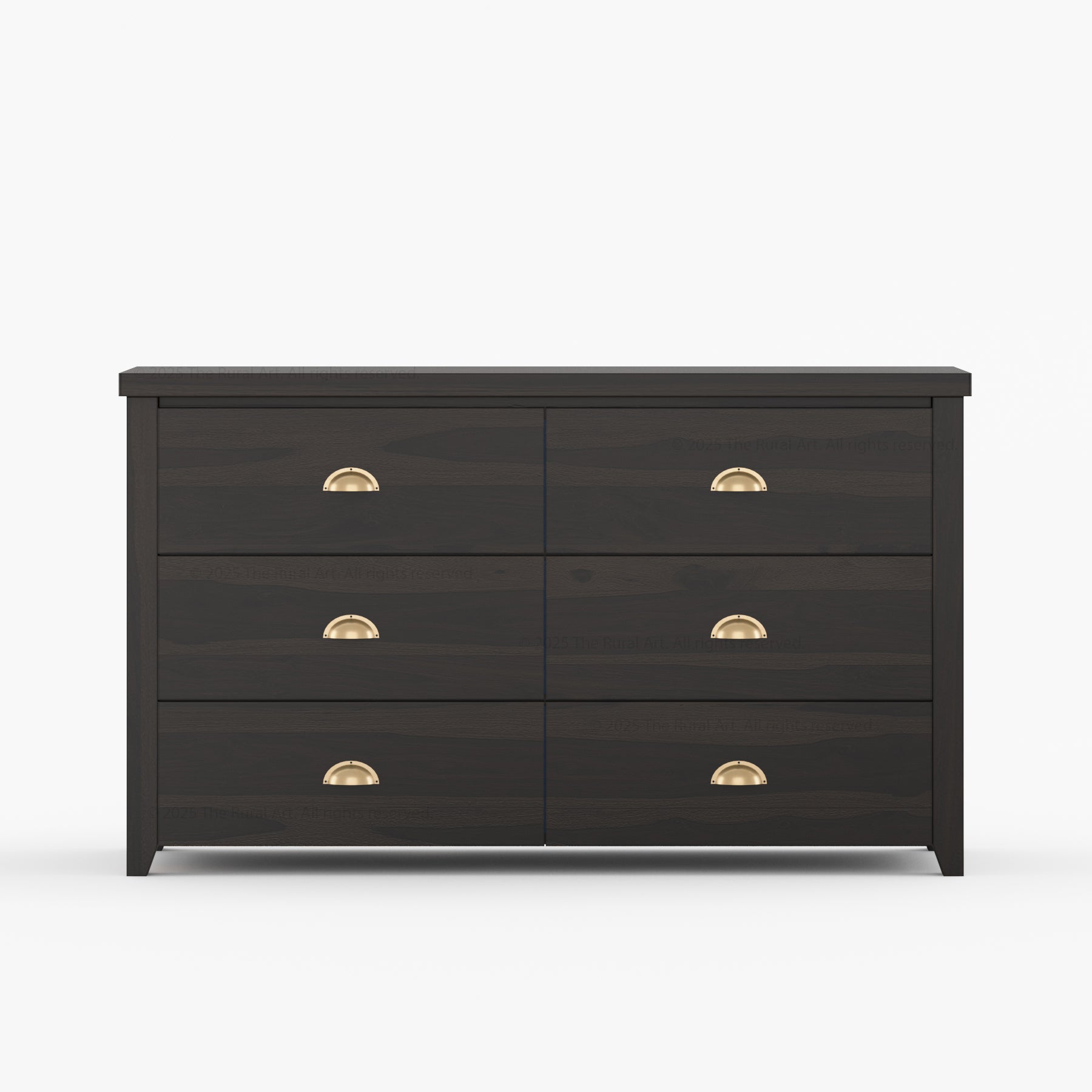 Baytown Rustic Solid Wood Bedroom Dresser with 6 Drawer