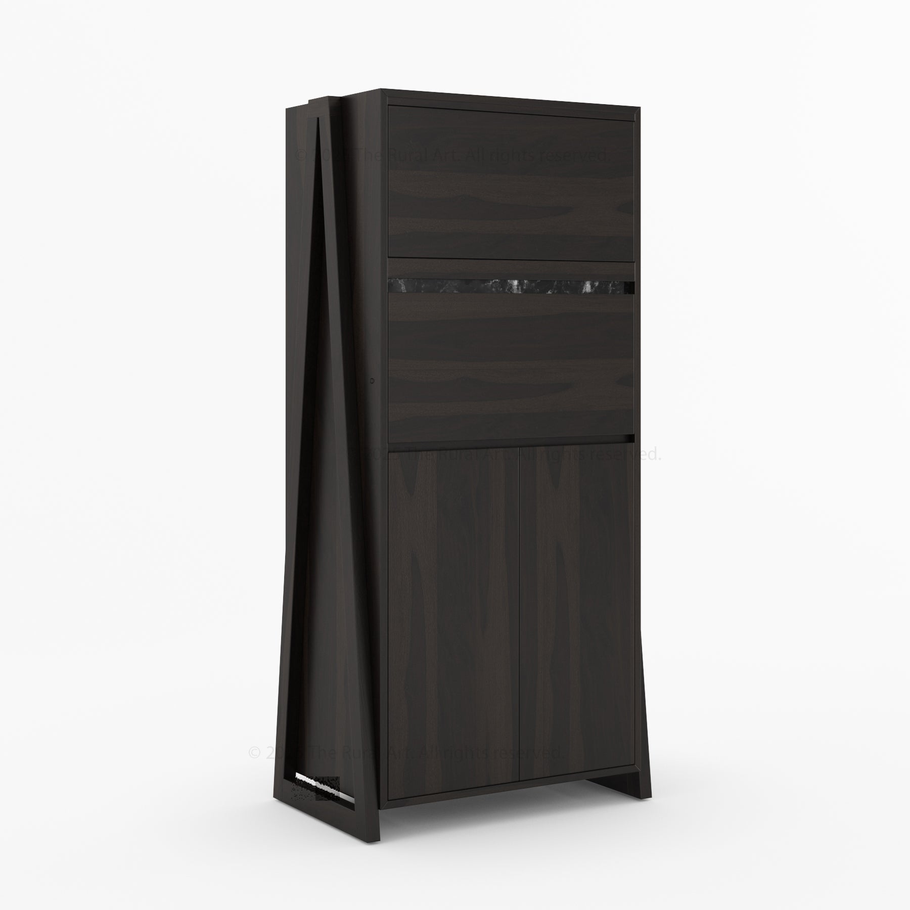 Beckley Solid Wood Revolving Wine Bar Cabinet