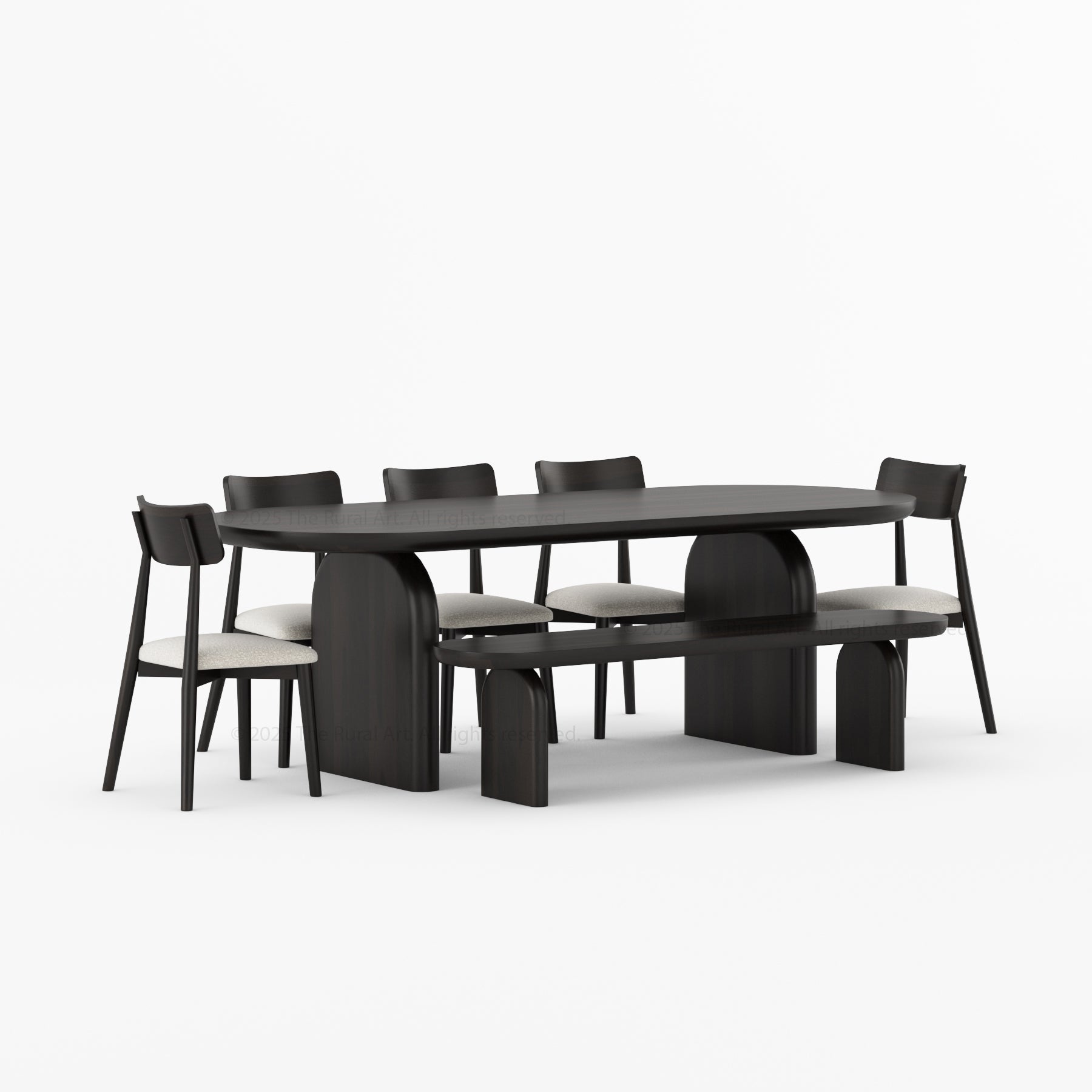 Blytheville Dual Tone Oval Solid Wood Dining Set