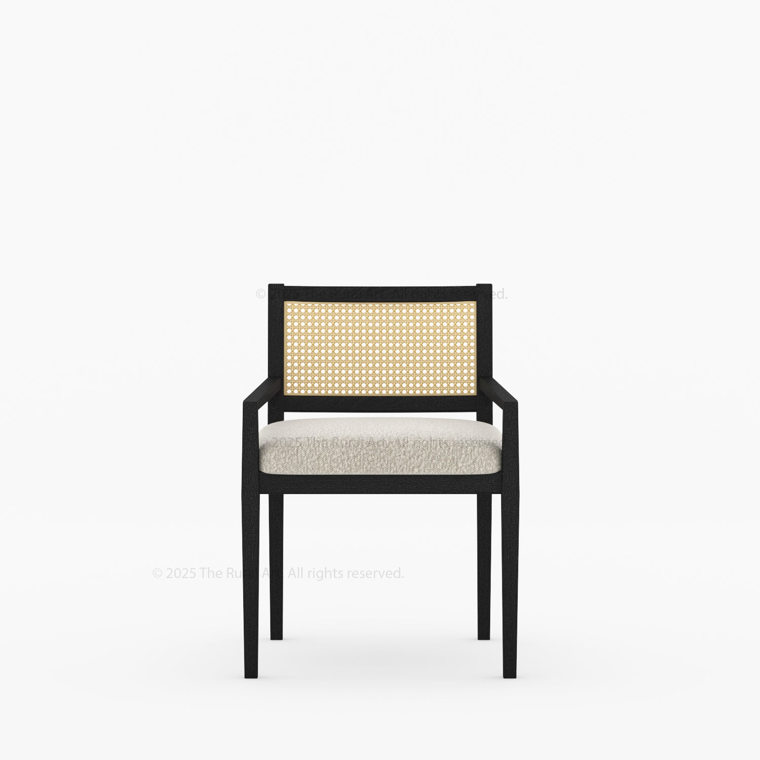 Salisbury Cane Back Upholstered Dining Chair – Solid Wood Frame