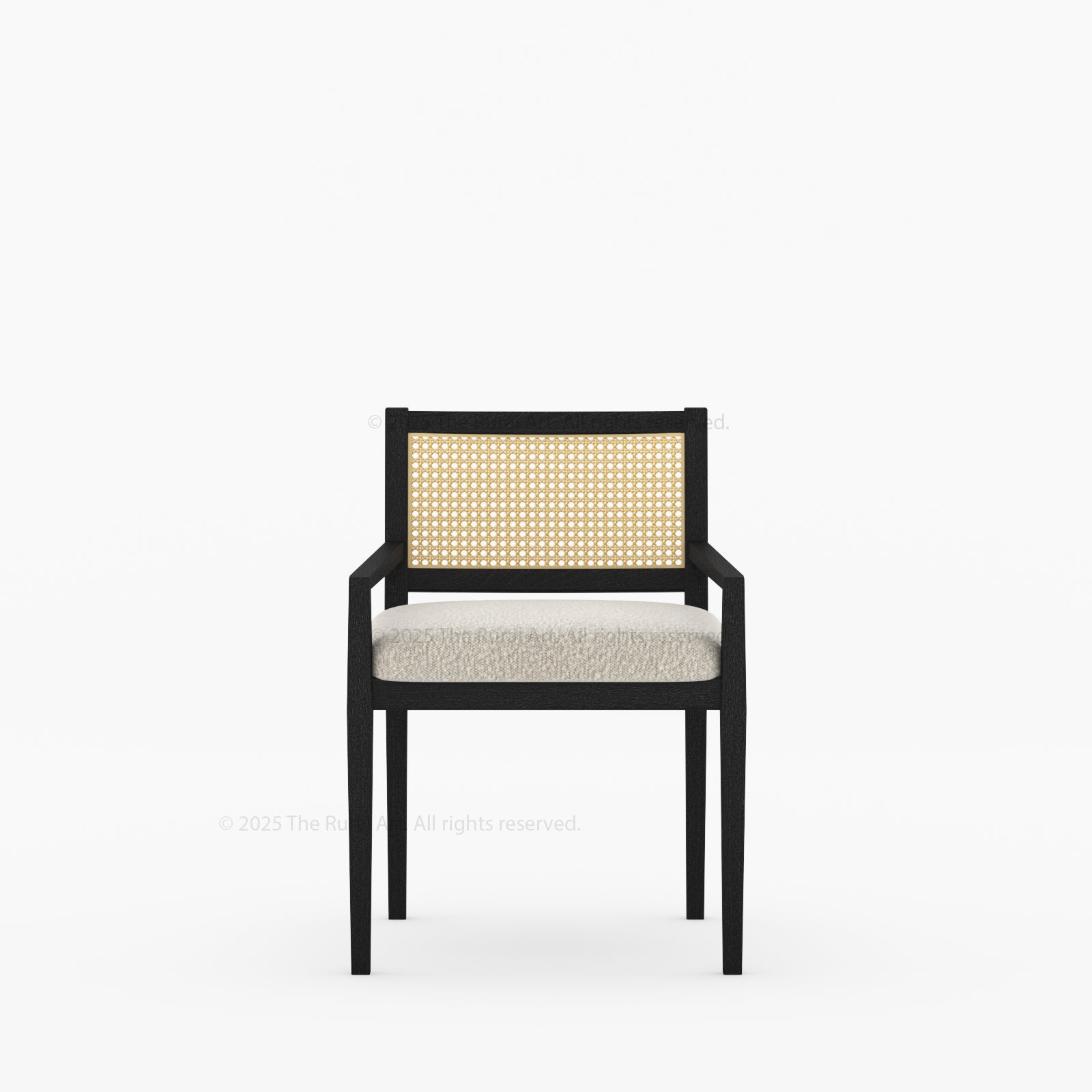 Salisbury Cane Back Upholstered Dining Chair – Solid Wood Frame