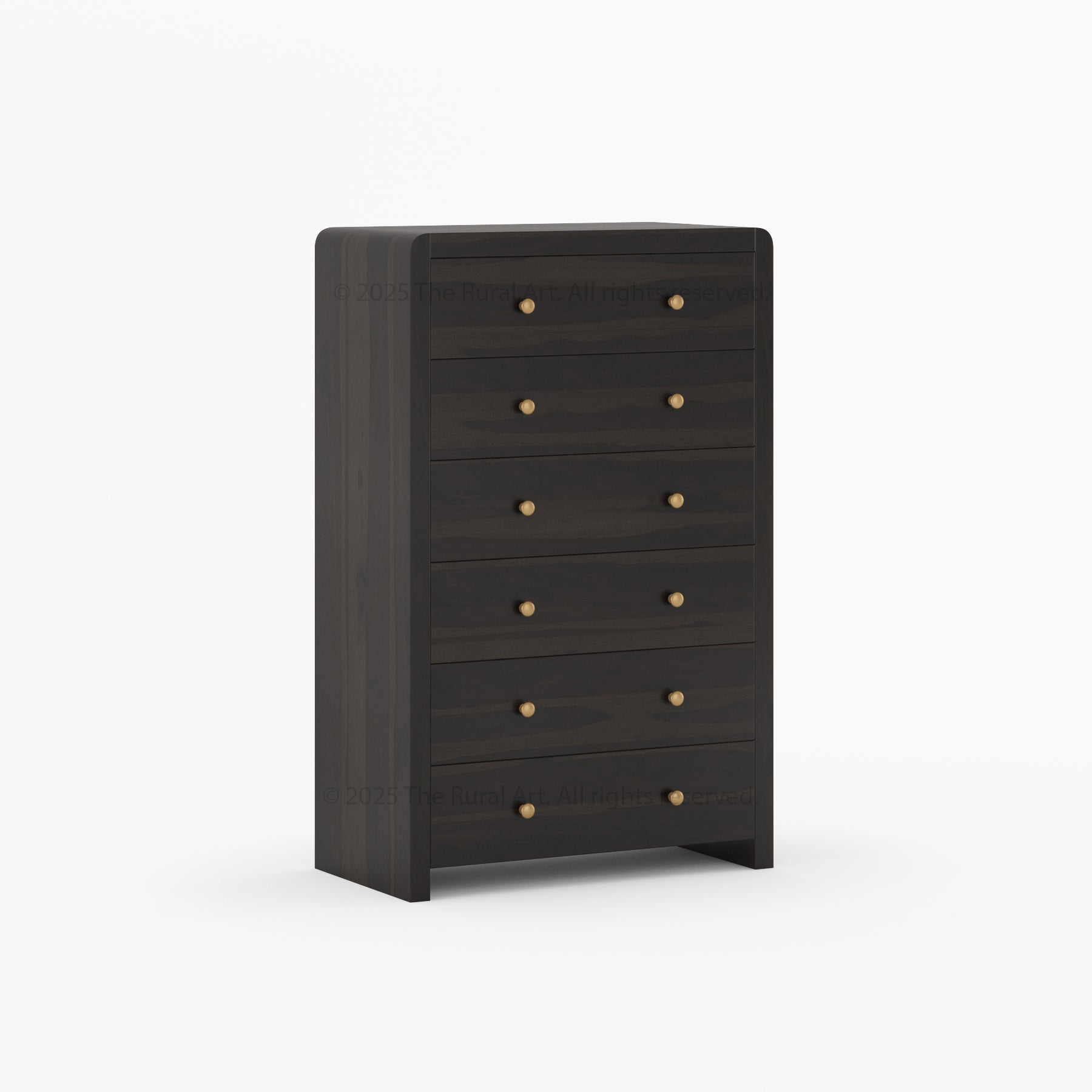 Garland Solid Wood Tall Dresser 6 Drawer Chest with Rounded Edges