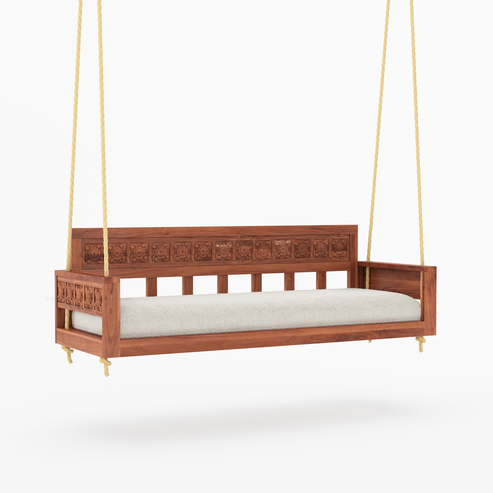 Ocala Hand-Carved Solid Wood Outdoor Porch Swing