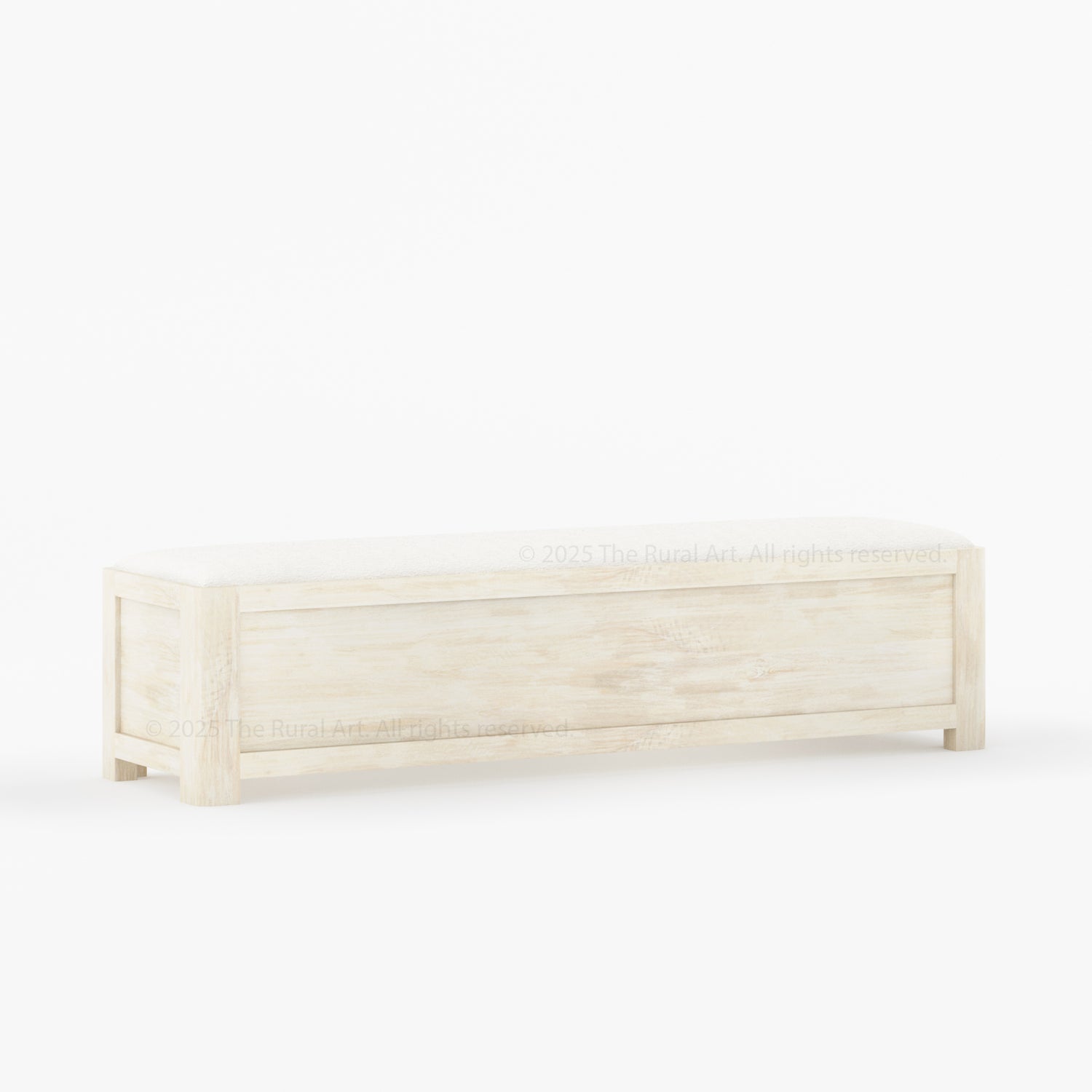 Beverly Bedside Bench | Solid Wood Frame with Upholstered Seat