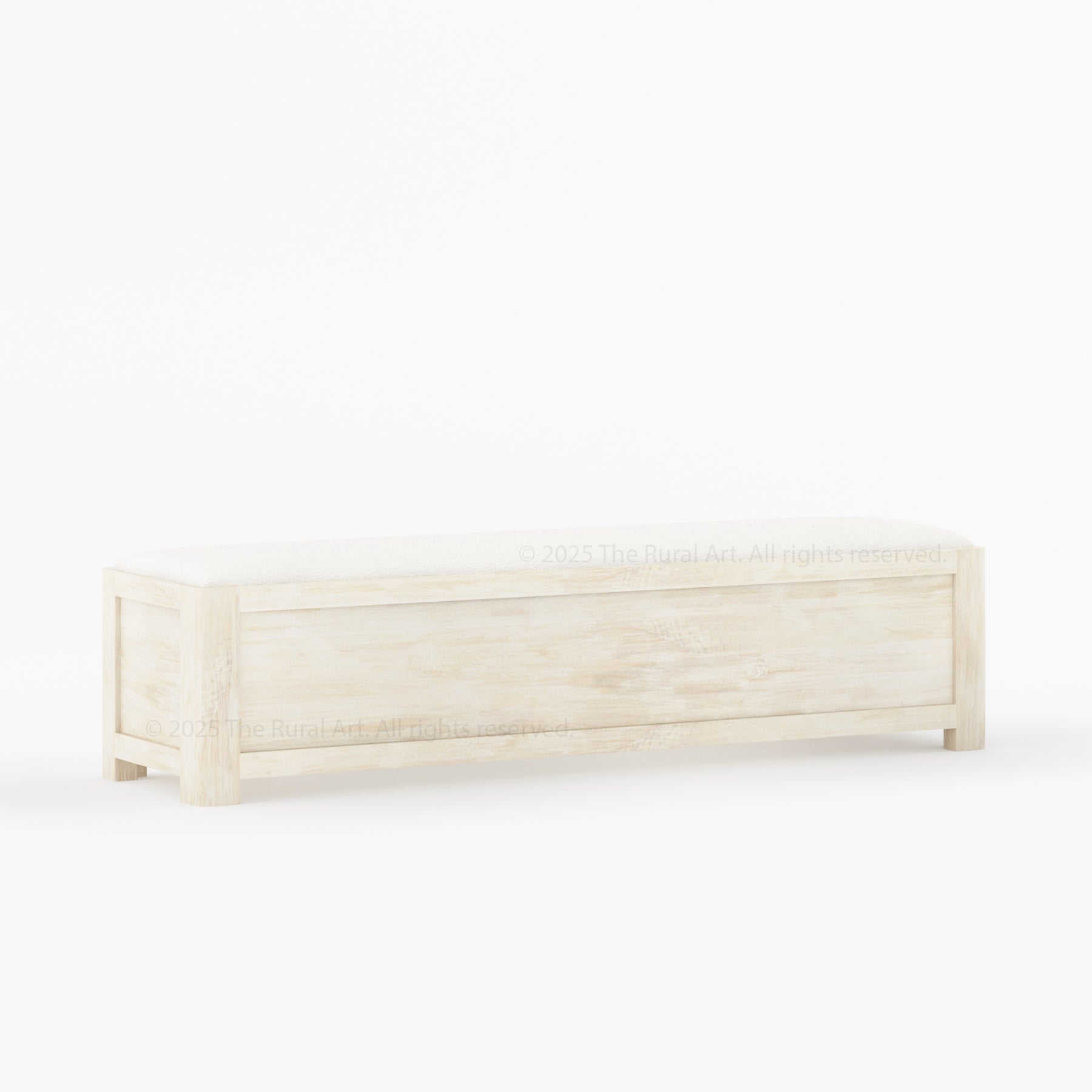 Beverly Bedside Bench | Solid Wood Frame with Upholstered Seat