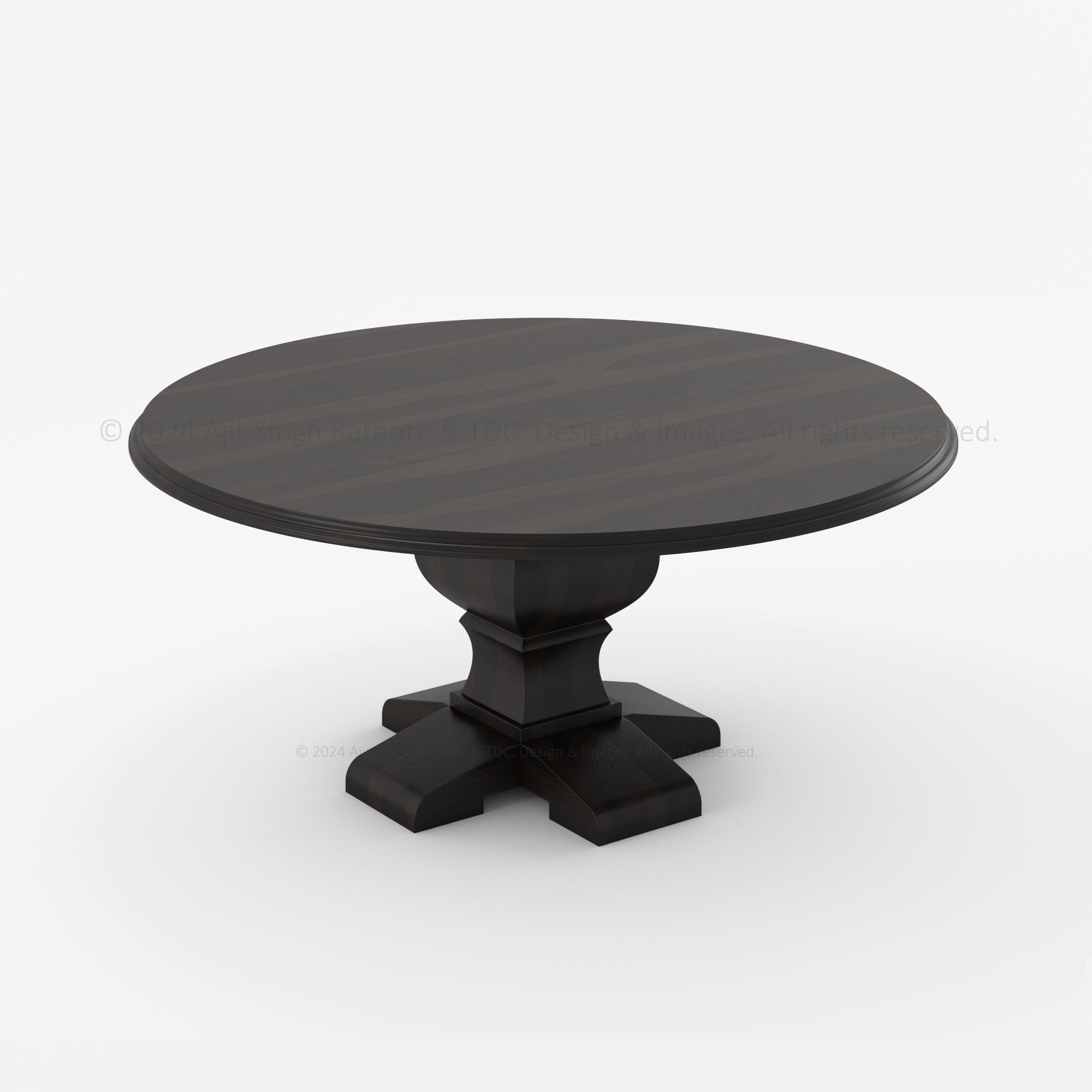High Sierra Rustic Round Pedestal Dining Table (48" - 84")