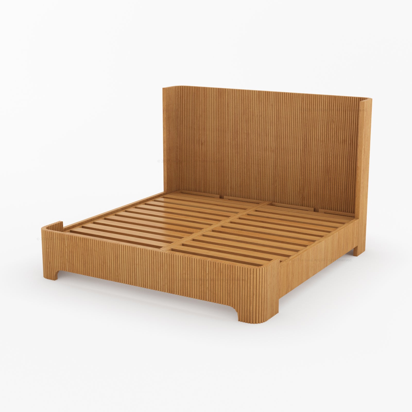 Bartow Modern Solid Wood Bedroom Set with Fluted Detailing