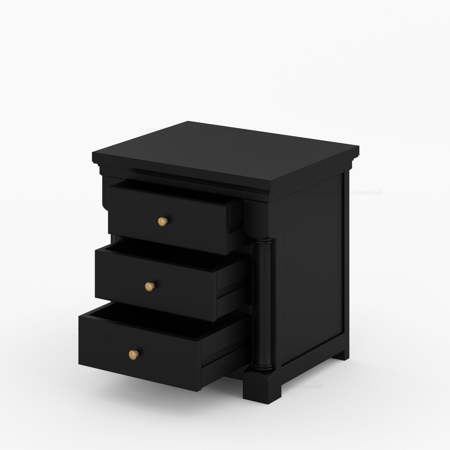 Verona Estate Solid Wood Nightstand With Three Drawers