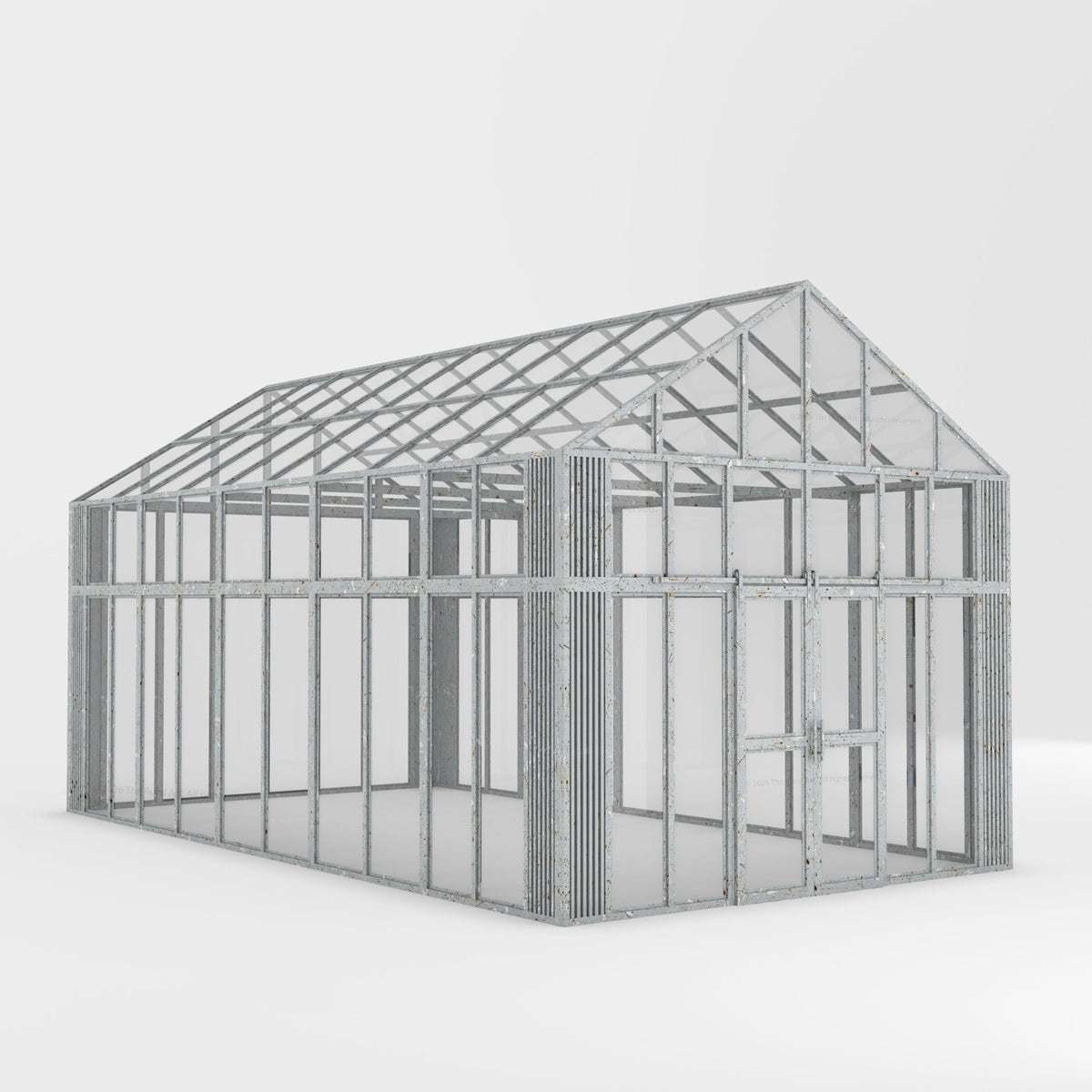 Boulder Estate Black Metal & Glass Greenhouse