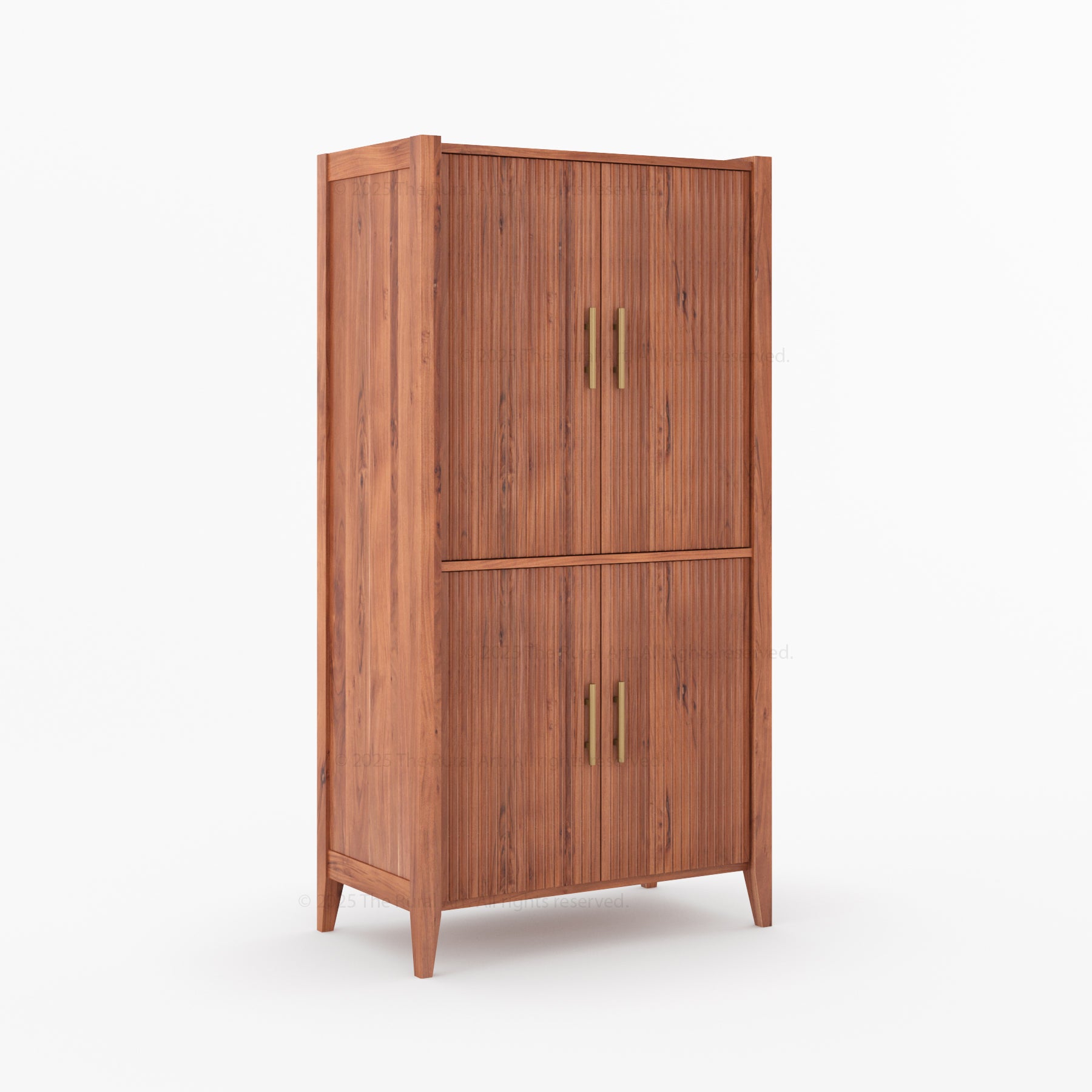 Monarch Tall Bar Cabinet in Solid Wood with Glass-Back Display
