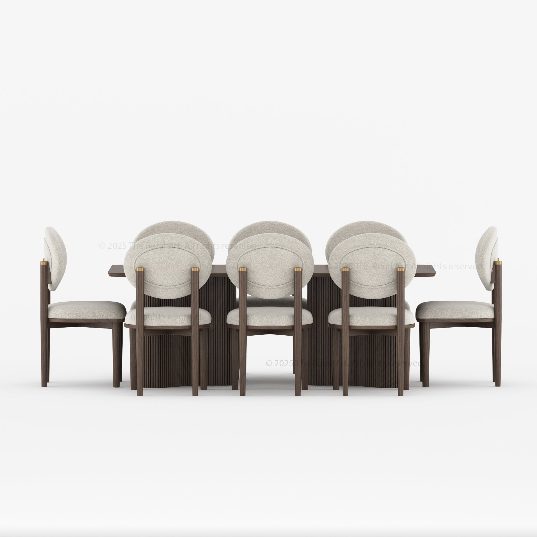 Valdez Fluted Dining Table & Upholstered Chair Set