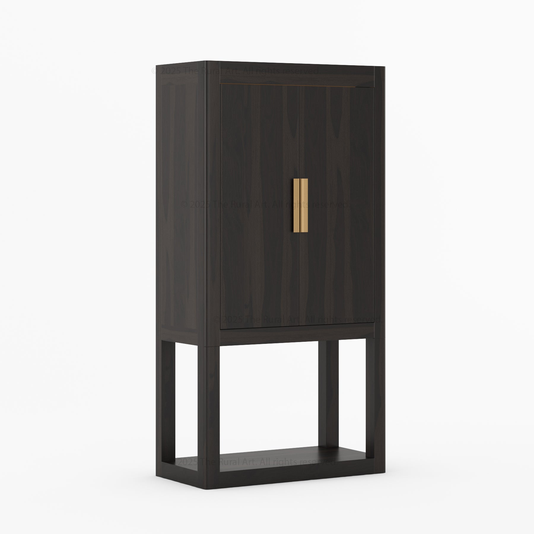 Aspen Modern Solid Wood Wine Bar Cabinet with Open Base