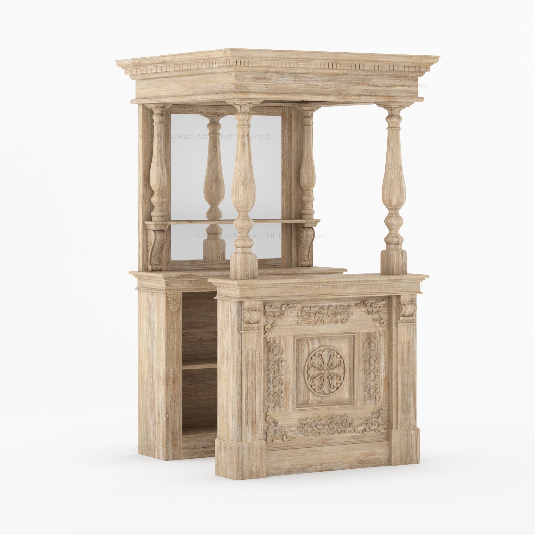 Italian Luxury Ornate Carved Wine Bar - Made in Italy