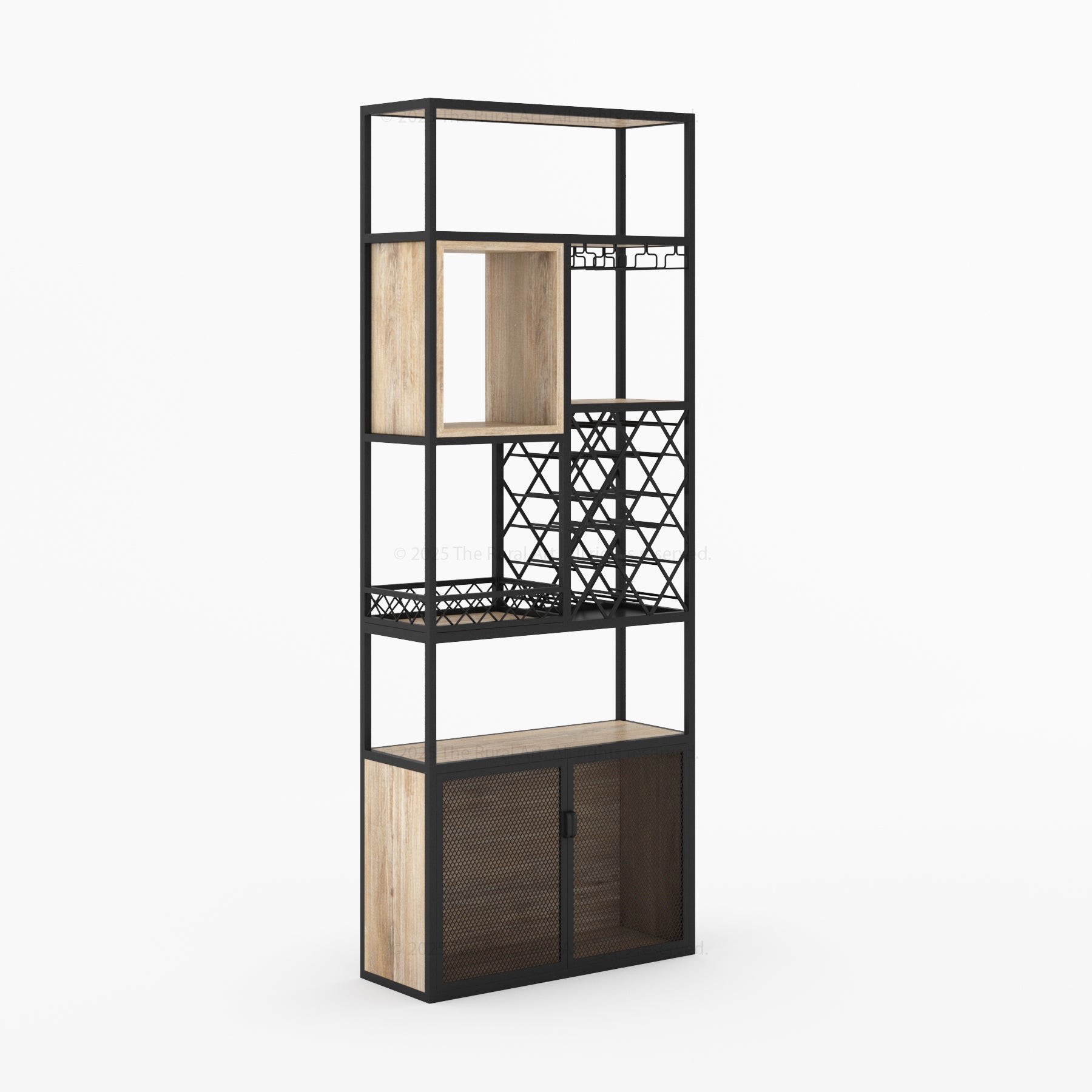 Philadelphia Modular Industrial Home Wine Bar Cabinet Rack