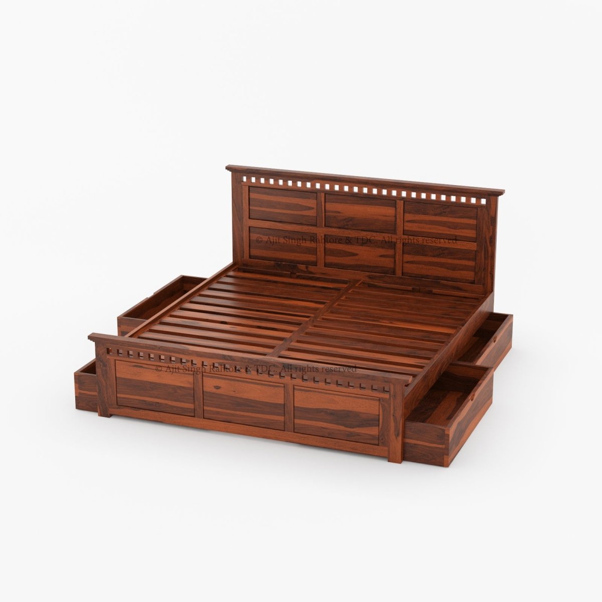 Alameda Solid Wood Storage Platform Bed with Drawers