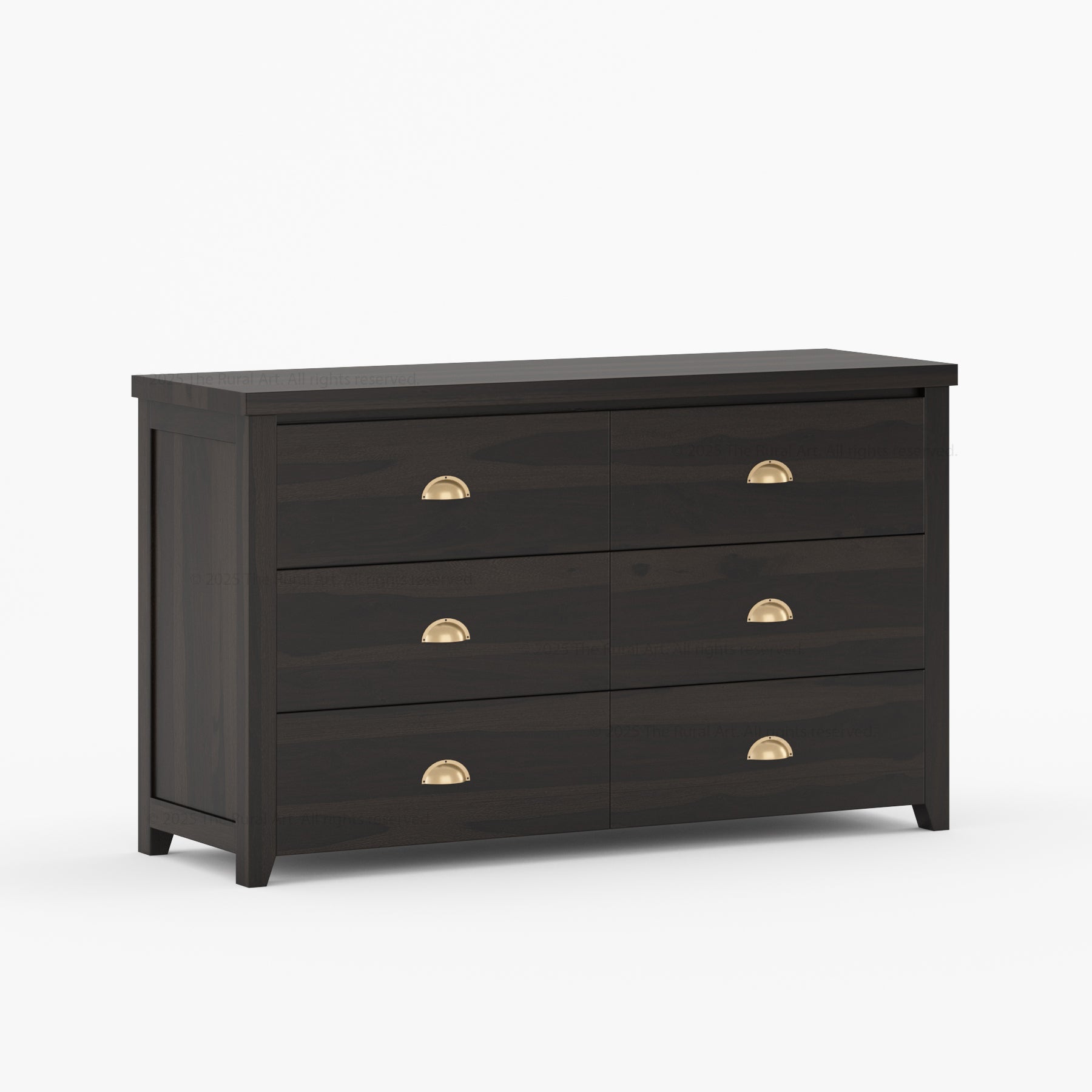 Baytown Rustic Solid Wood Bedroom Dresser with 6 Drawer