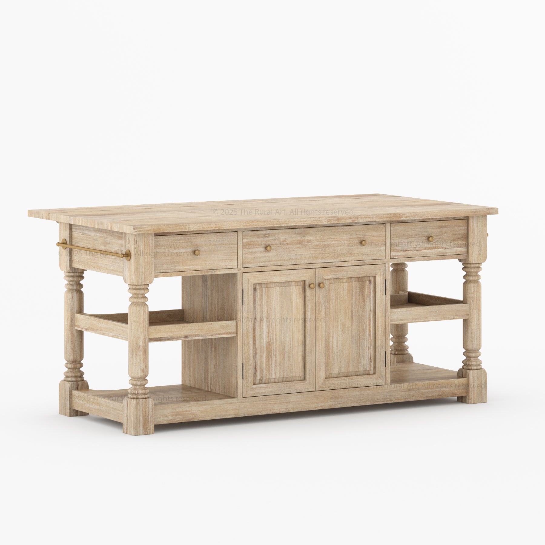 Davidson Solid Wood Drop-Leaf Kitchen Island With Optional Stools