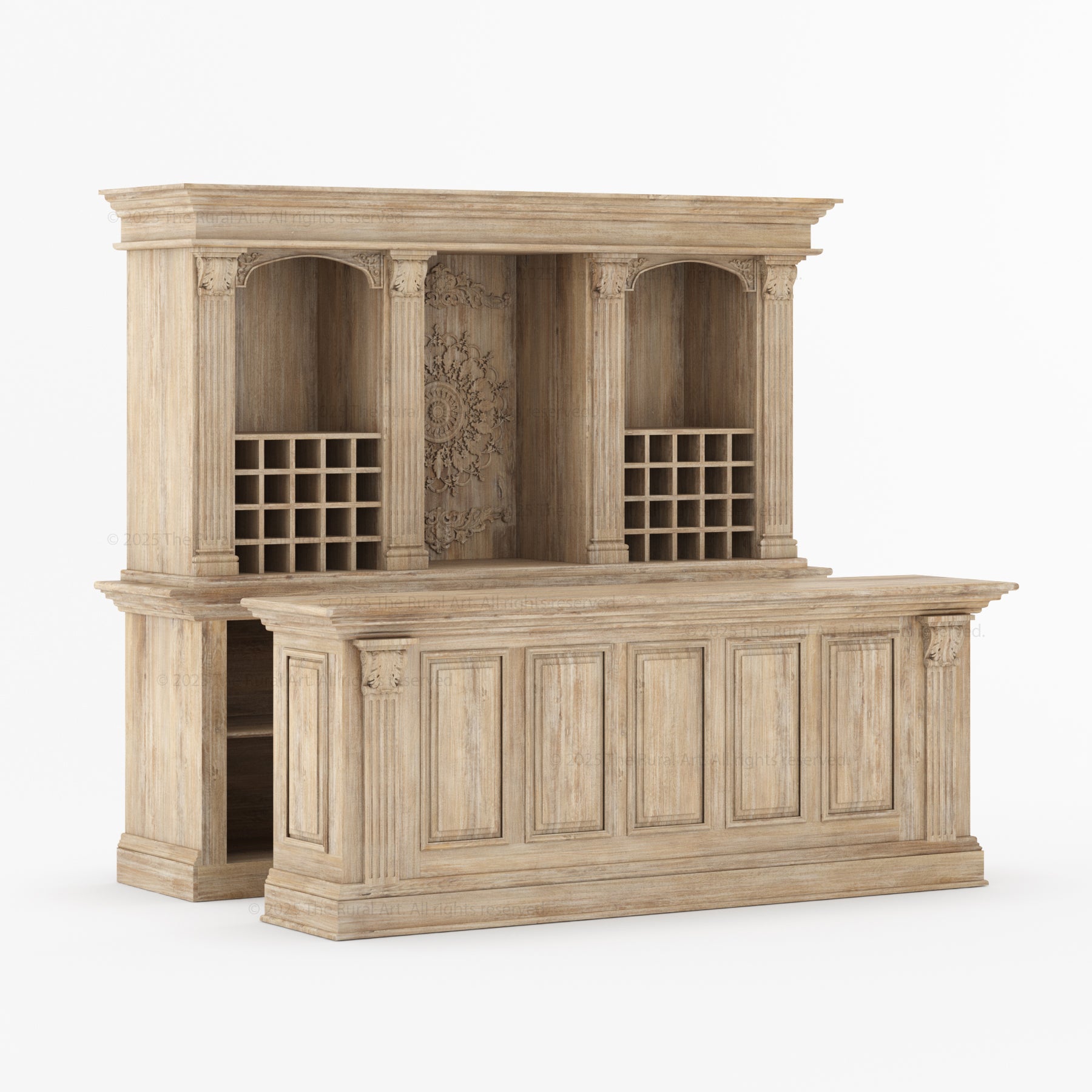 Napa Valley Grandeur Wine Bar Hutch and Counter